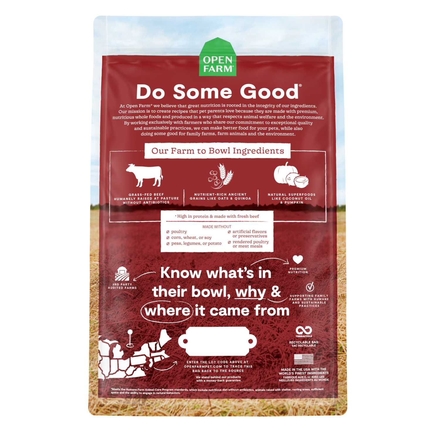Open Farm Beef And Ancient Grains Dry Dog Food, 4Lb