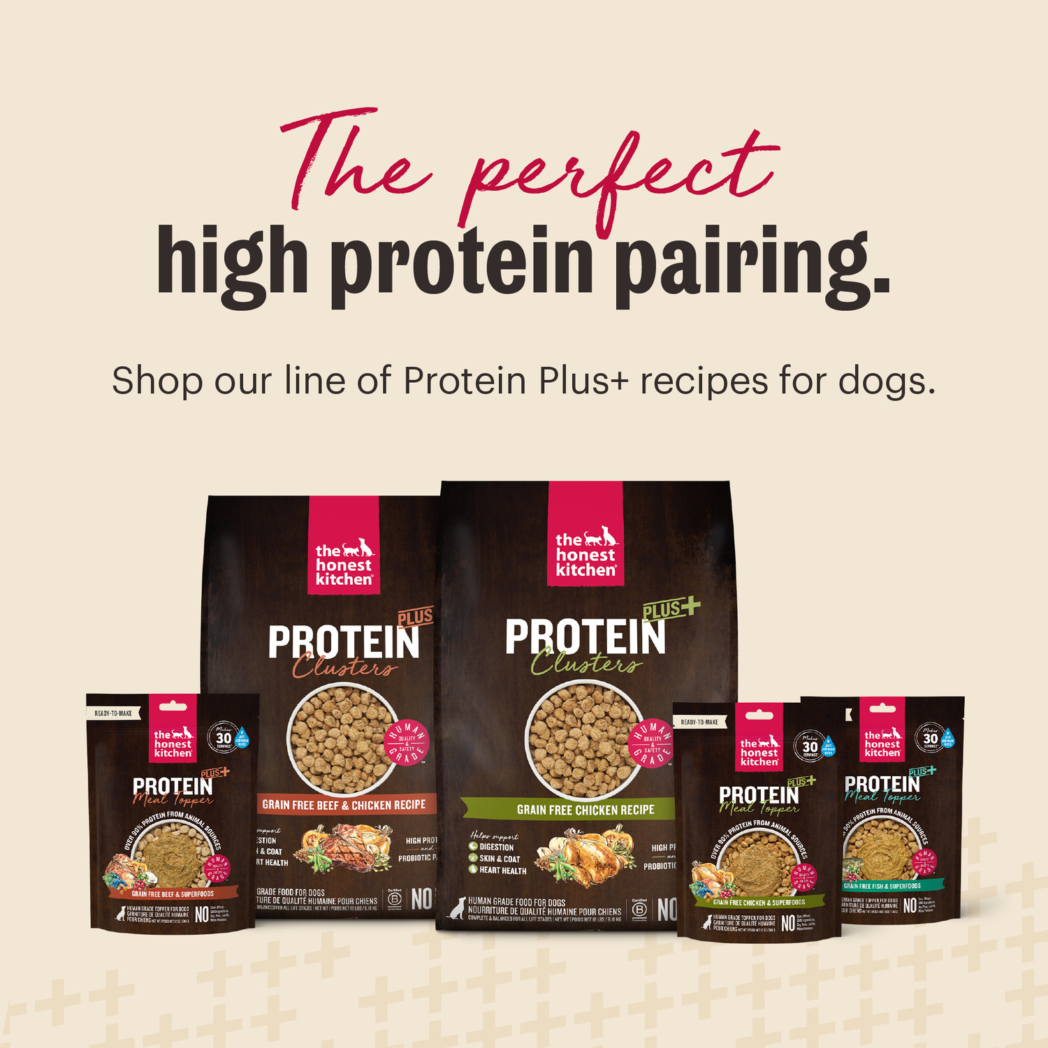 The Honest Kitchen Protein Plus+ Grain Free Beef & Superfoods Dehydrated Dog Food Topper, 12-Oz
