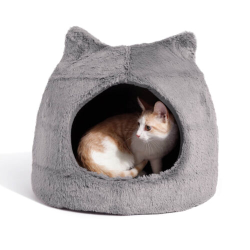 Best Friends By Sheri Meow Hut Cat Bed, Gray