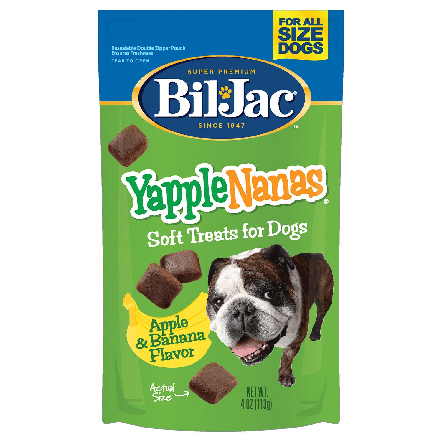Bil-Jac Yapple-Nannas Soft & Chewy Dog Treats, 4-Oz Bag