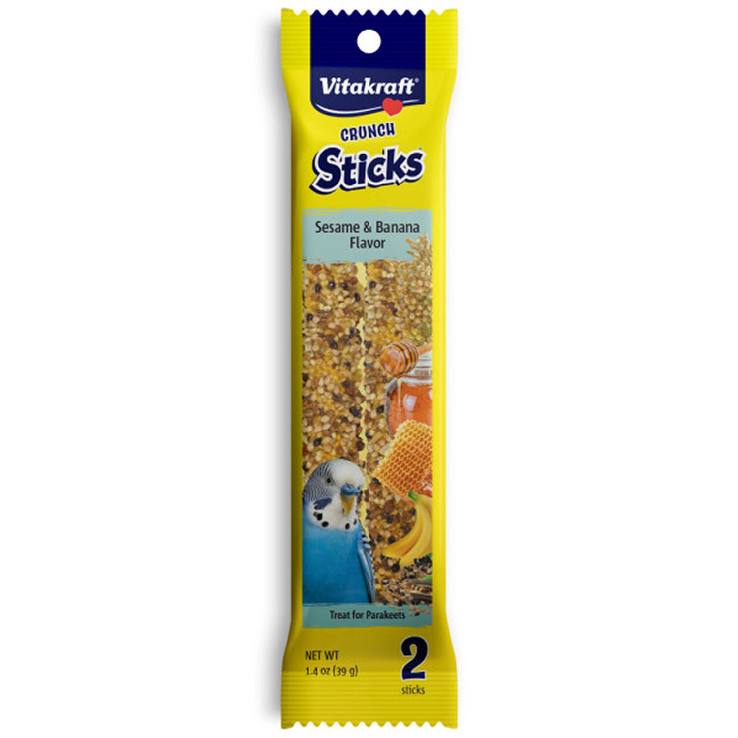Vitakraft Triple Baked Crunch Sticks With Sesame & Banana Parakeet Treat Bird Treat