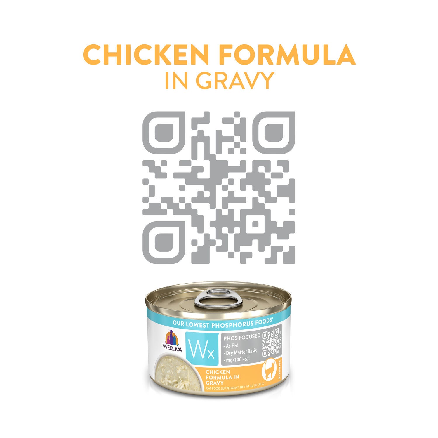 Weruva Wx Phos Focused Chicken & Tilapia Formula In Gravy Wet Cat Food, 3-Oz Can Pack Of 12
