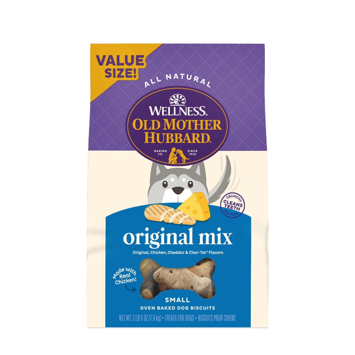 Wellness Old Mother Hubbard Original Mix Dog Biscuits, Natural, Training Treats, Four Flavors, Small Size Dog Treats, 20 Ounce Bag