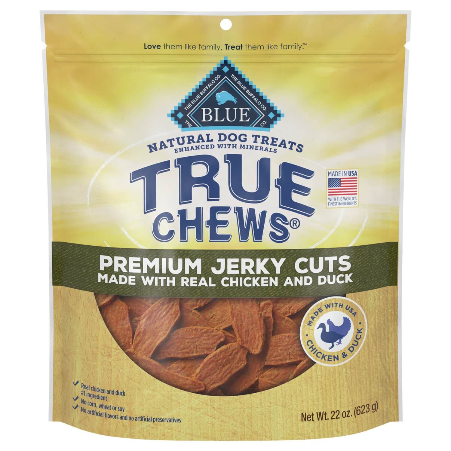 Blue Buffalo True Chews Premium Jerky Cuts Natural Dog Treats, Duck