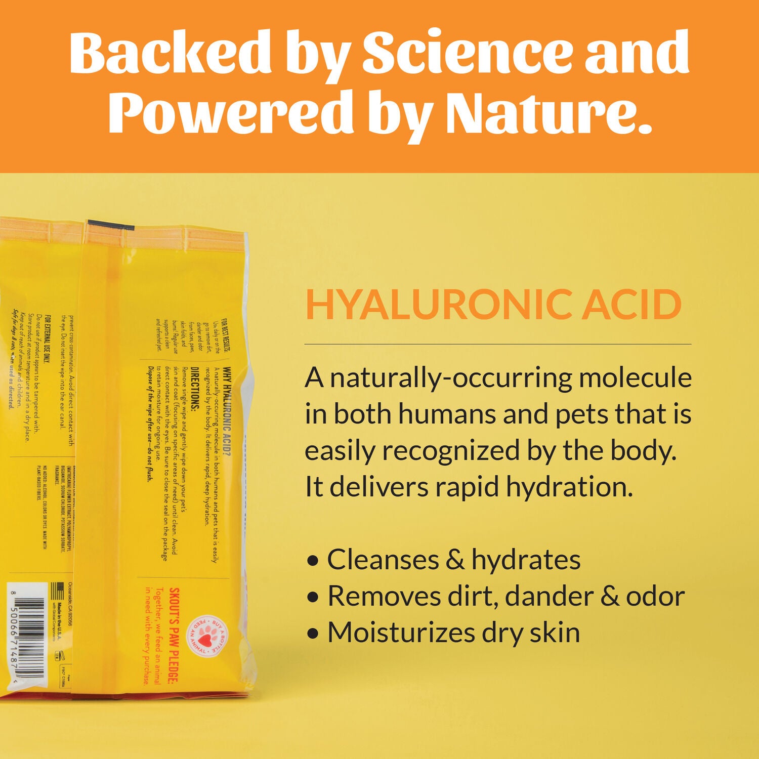 Skout's Honor Hydroclear&trade;️Dog Grooming Wipes, Honeysuckle Scented, 100 Count