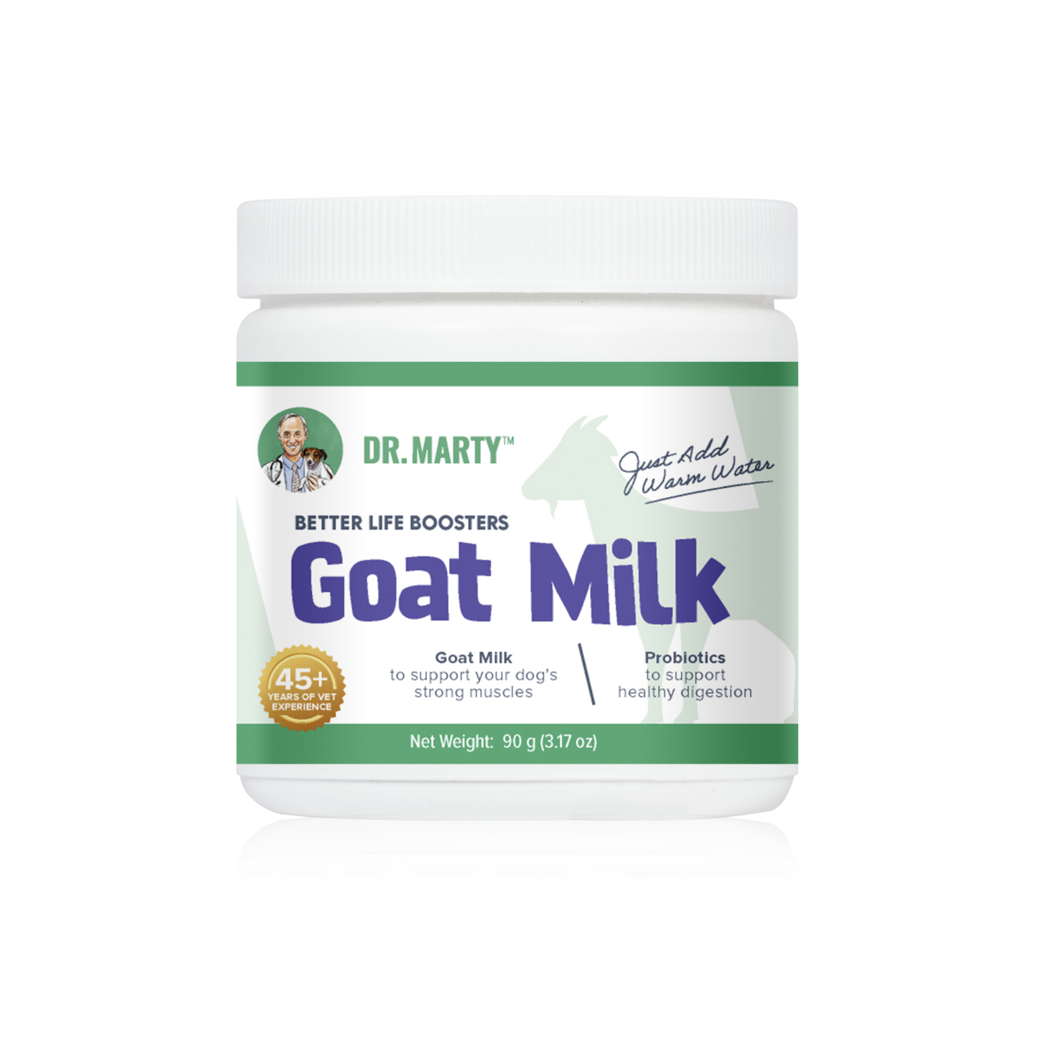 Dr. Marty Better Life Boosters Dehydrated Goat Milk Dog Food Supplement, 3.17-Oz