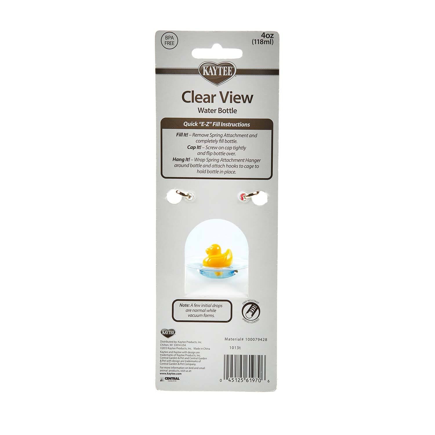 Kaytee Clear Water Bottle, Single For Small Animals, 8-Oz
