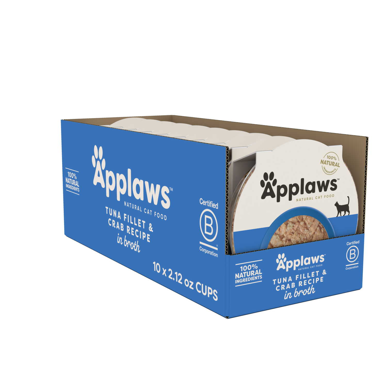 Applaws Natural Limited Ingredient Tuna&nbsp;Filet With Crab In Broth Wet Cat Food, 2.12-Oz