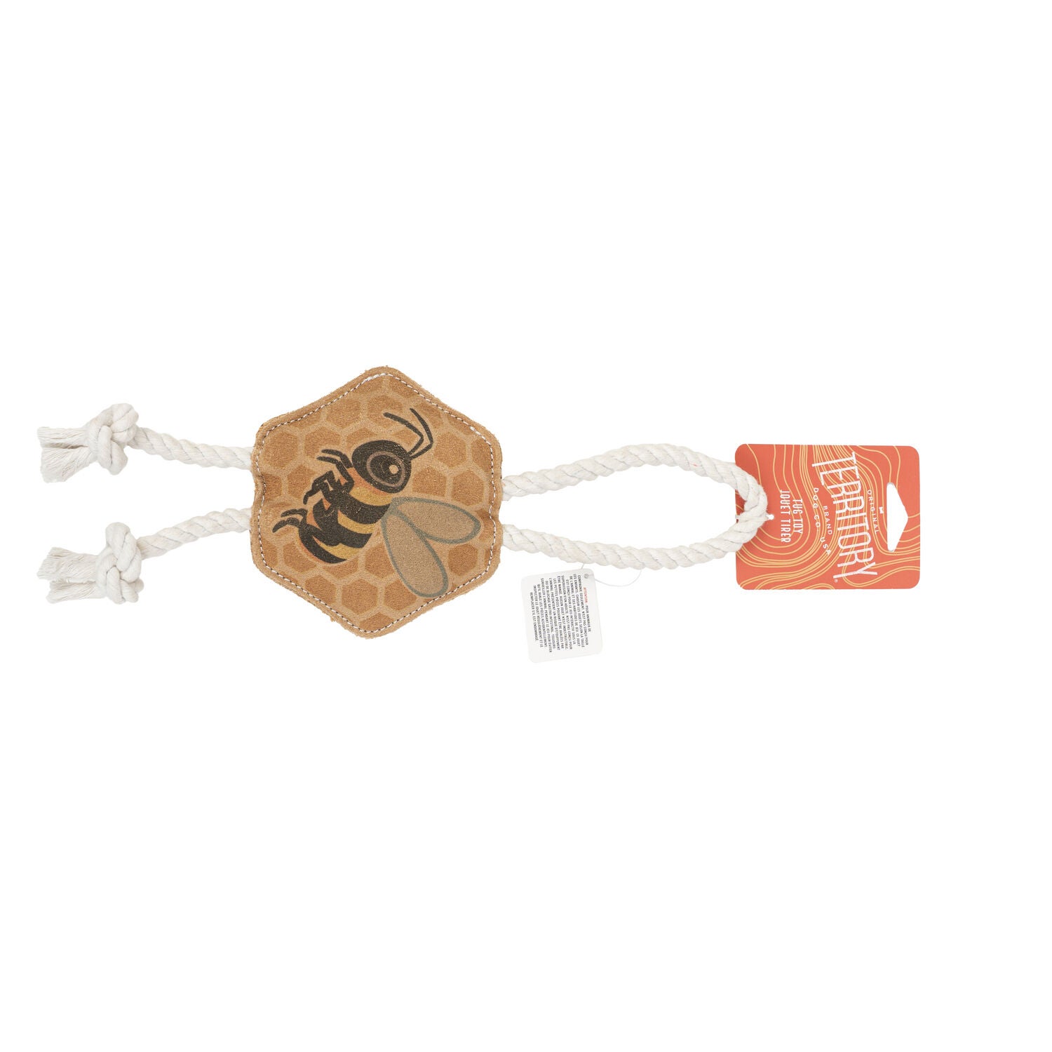 Territory Natural Leather Color Bee Dog Tug Toy
