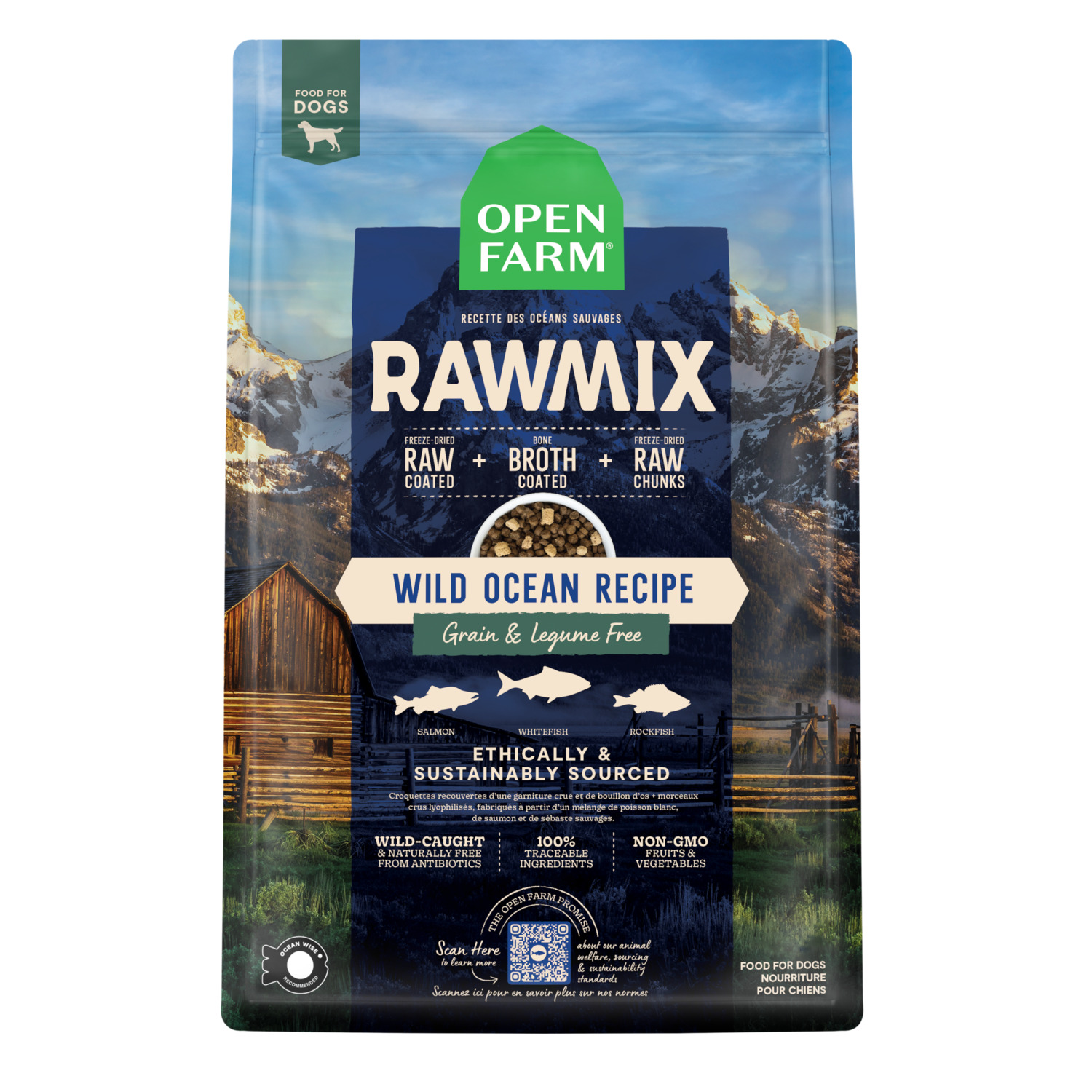 Open Farm Rawmix Wild Ocean Grain Free Dry Dog Food With Freeze-Dried Raw Chunks, 3.5Lb