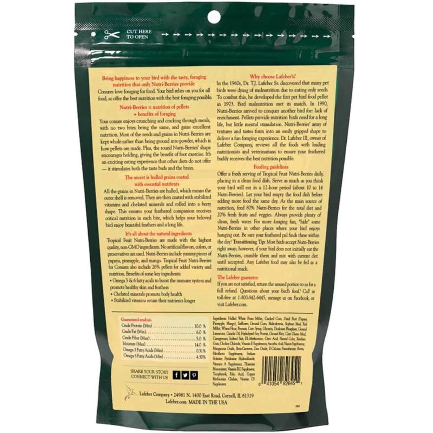 Lafeber Conure Tropical Fruit Nutri-Berries Bird Food