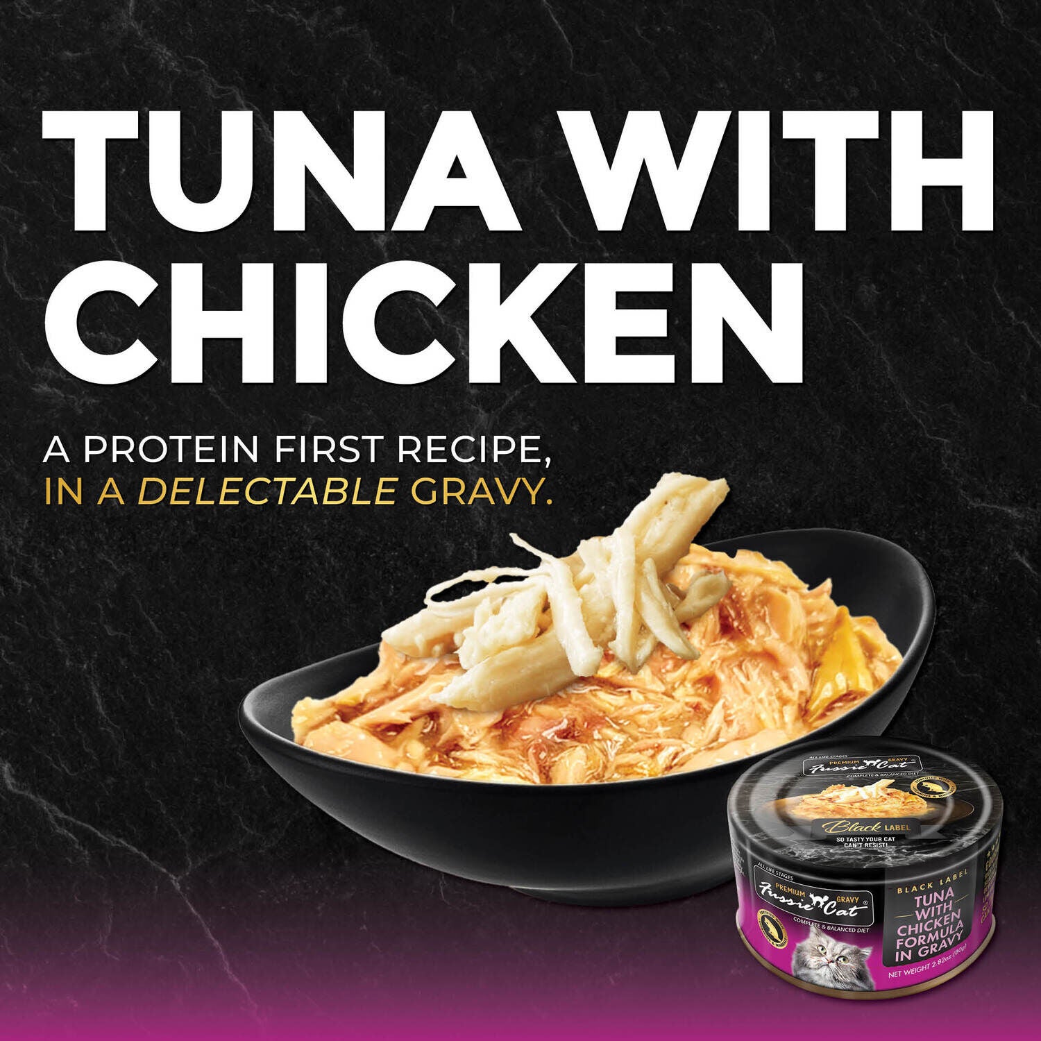 Fussie Cat Premium Wet Cat Food, Tuna With Chicken In Gravy - 2.62 Oz