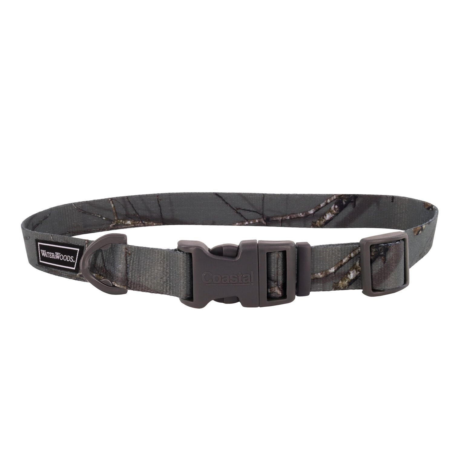 Water & Woods&trade; By Coastal Adjustable Dog Collar, Country Roots Evergreen, Medium - 1" X 14"-20"