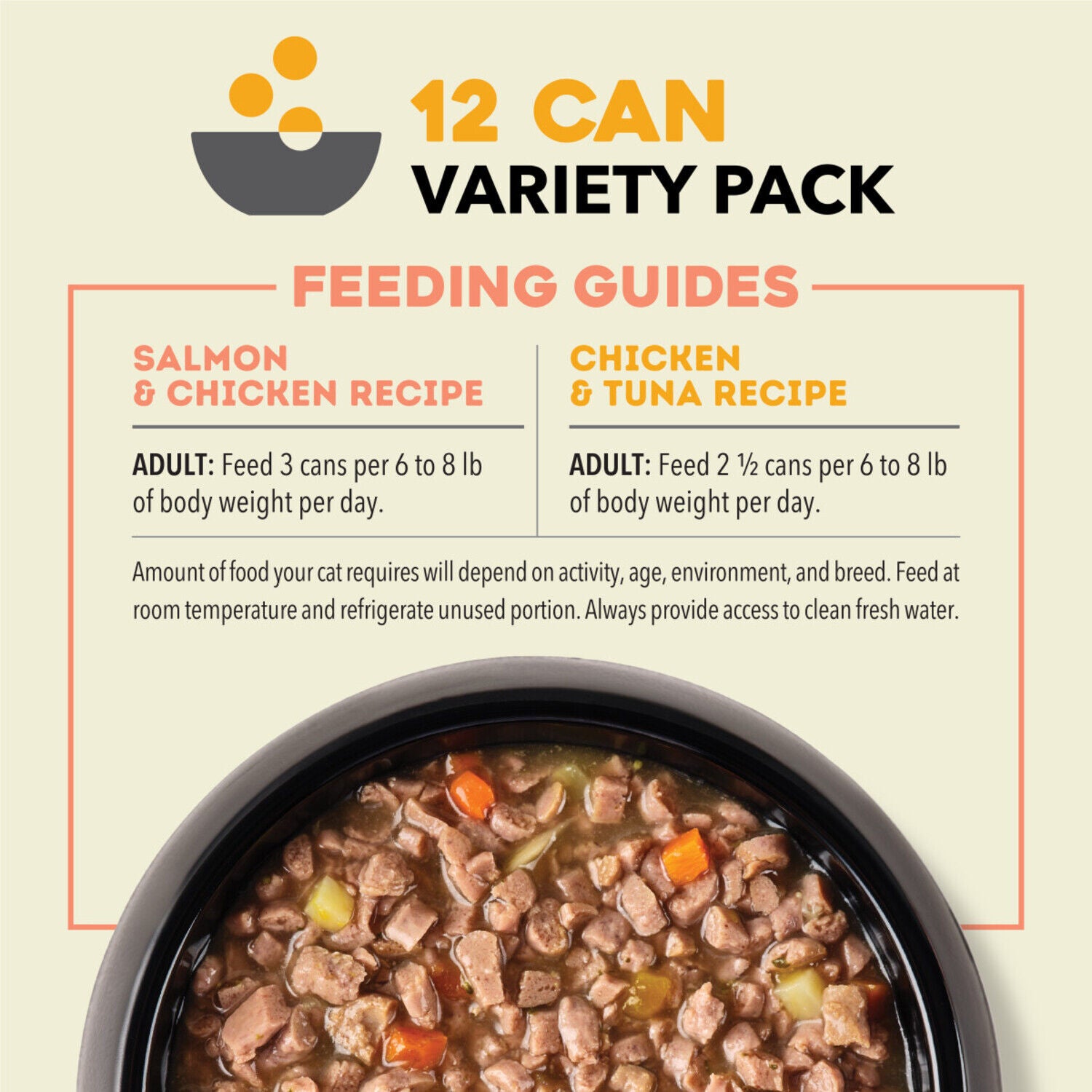 Acana Chunks In Broth Wet Cat Food Variety Pack: Salmon & Chicken + Chicken & Tuna Recipes, 3-Oz Pack Of 12