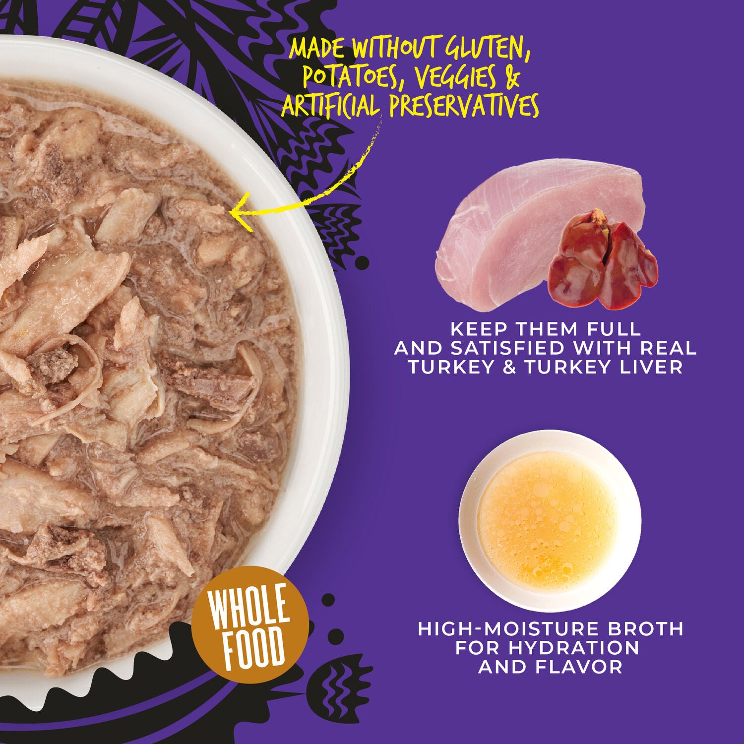 Tiki Cat After Dark Shreds Whole Foods Wet Cat Food, Turkey & Turkey Liver, 3 Oz. Can