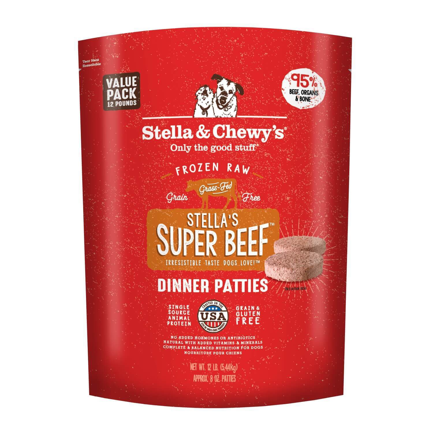 Stella & Chewy's Stella's Super Beef Patties Frozen Dog Food