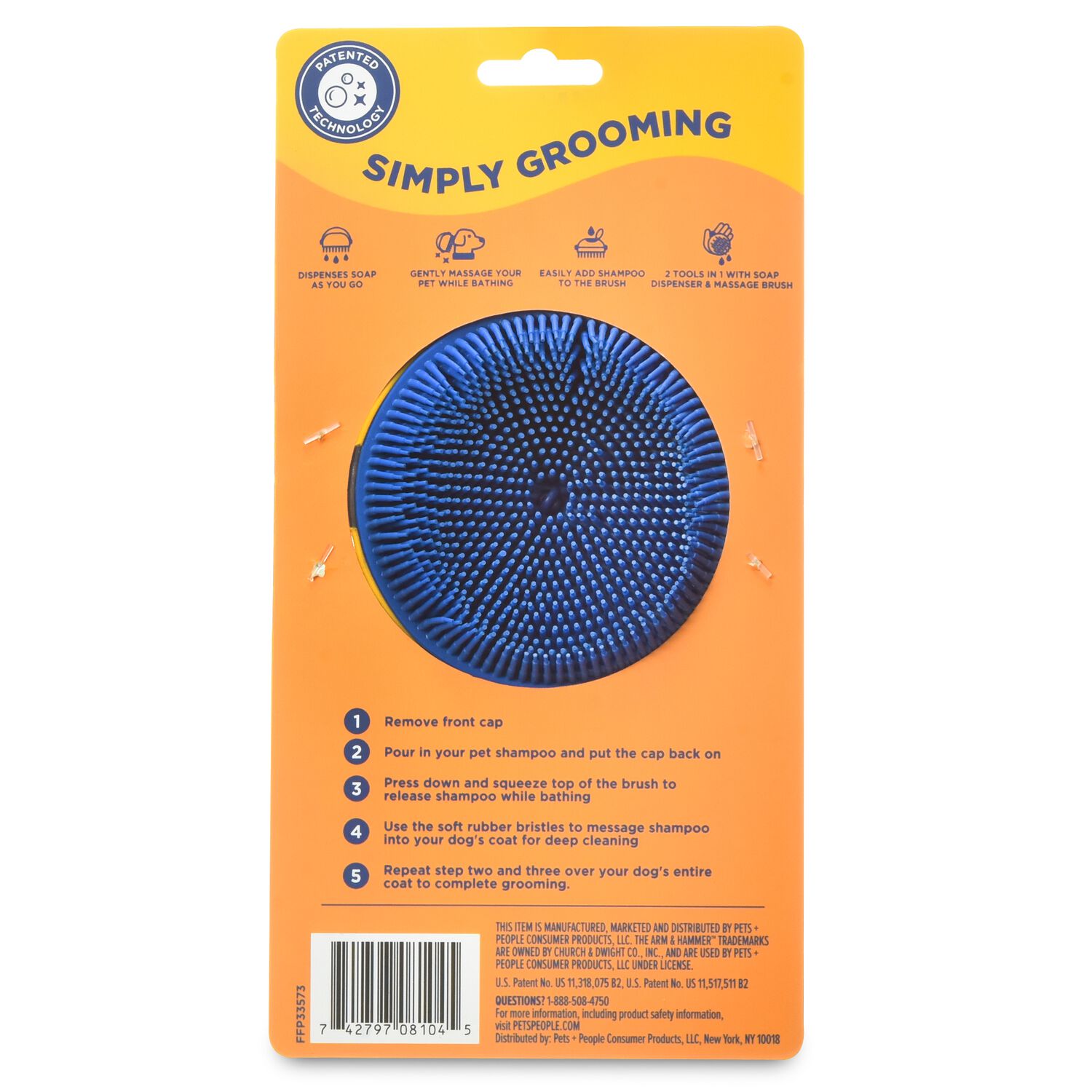 Arm & Hammer Simply Grooming Soap Dispensing Dog Brush