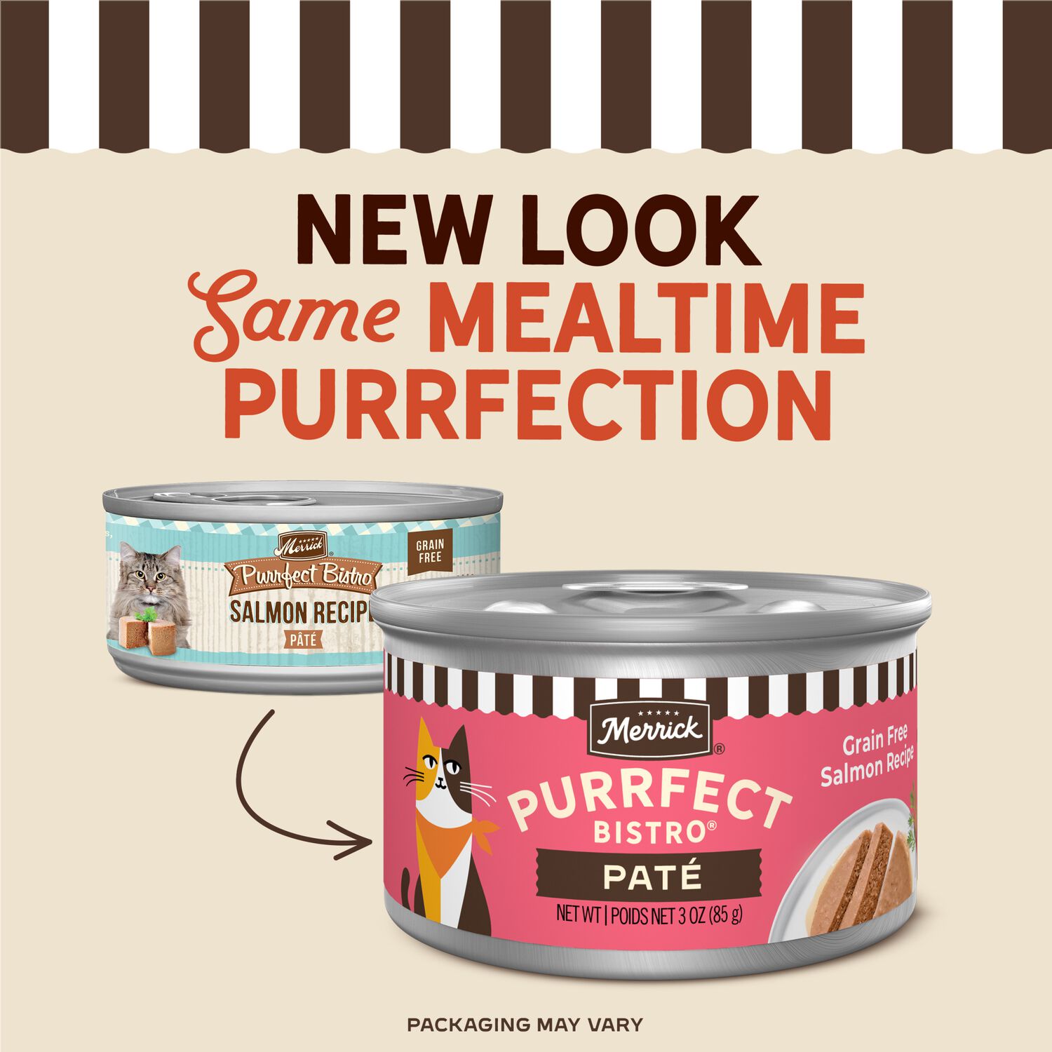 Merrick Purrfect Bistro Grain-Free Premium Soft Canned Pate Adult Wet Cat Food, High Protein Salmon Recipe, 3-Oz Can