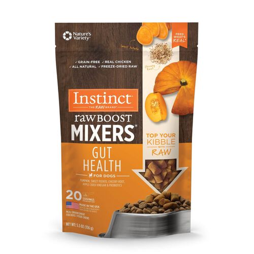 Instinct Freeze Dried Raw Boost Mixers Grain Free Gut Health Recipe Dog Food Topper