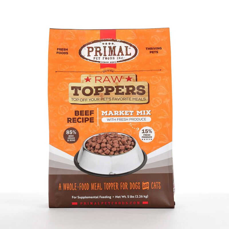 Primal Raw Toppers Frozen Beef Market Mix Topper Dog & Cat Food