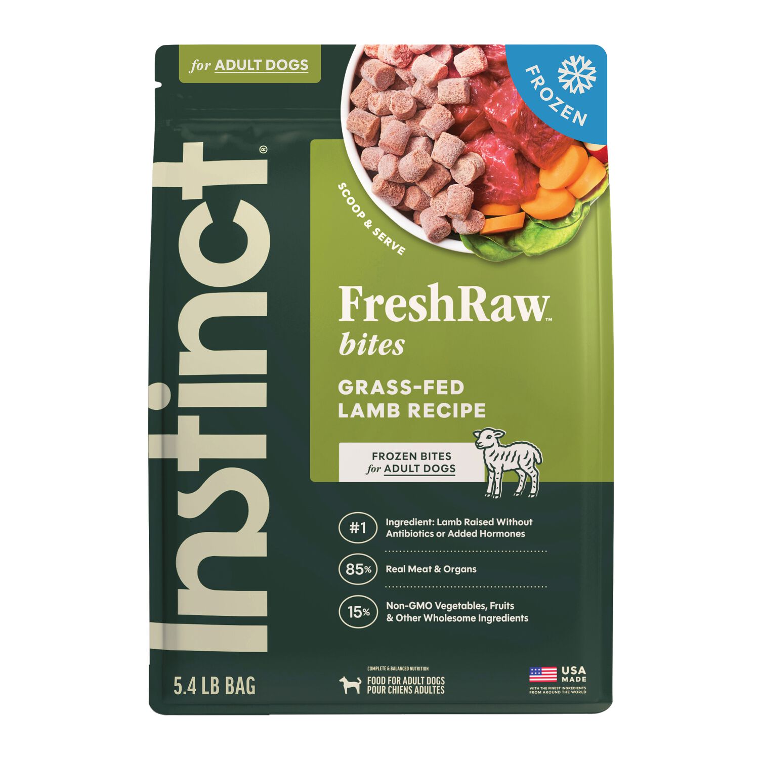 Instinct Raw Grass-Fed Lamb Bites Frozen Dog Food