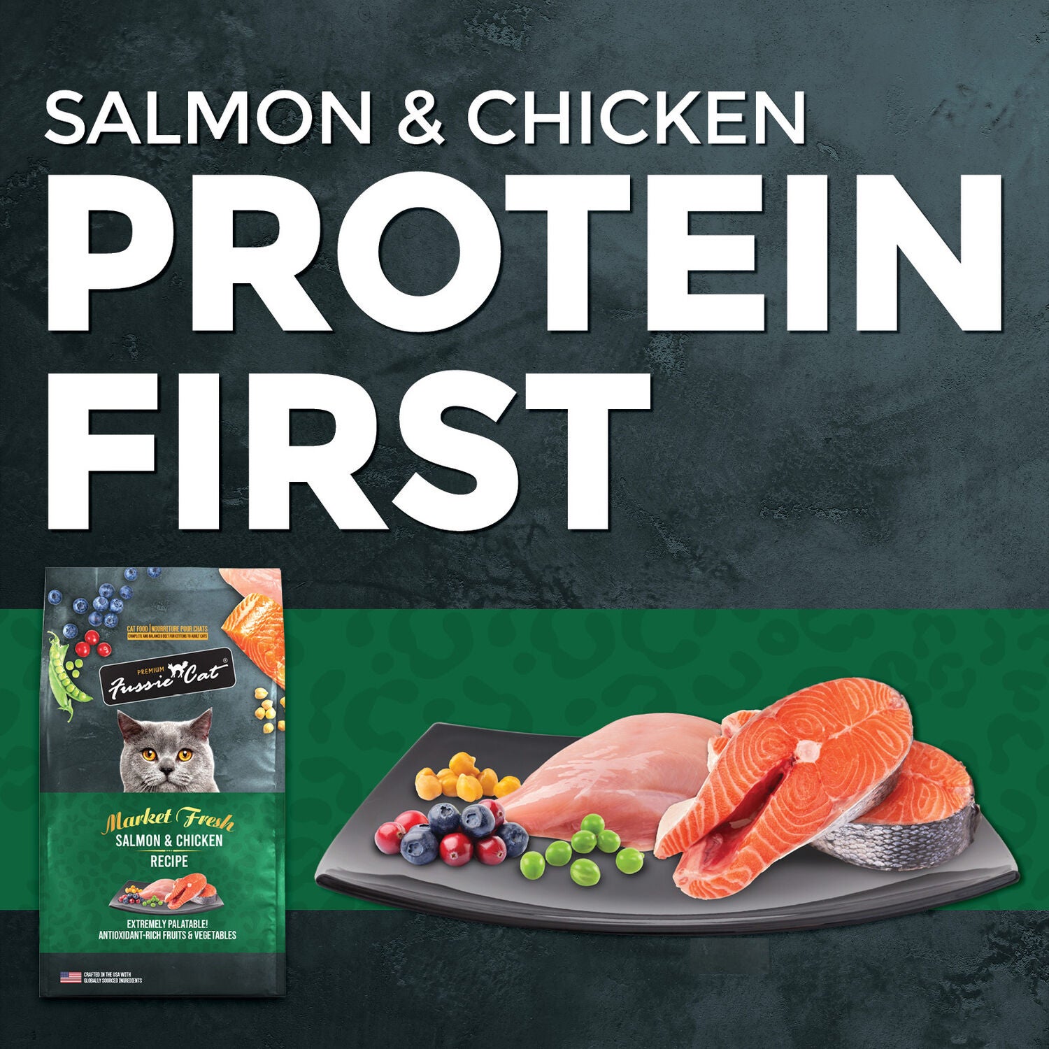 Fussie Cat Market Fresh Salmon & Chicken Recipe Grain-Free Dry Cat Food, 3.5Lb