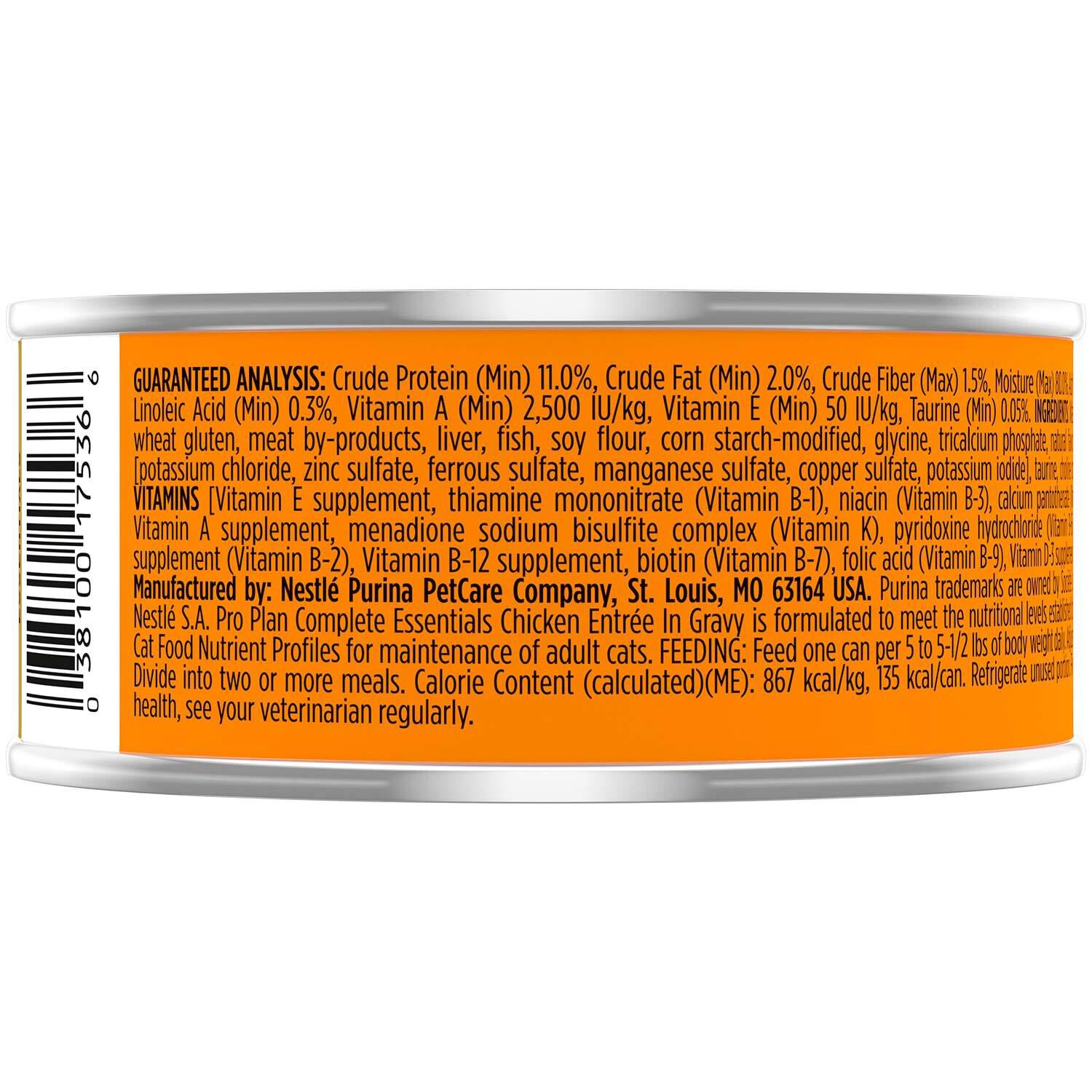 Purina Pro Plan Chicken Entree In Gravy Cat Food, 5.5-Oz Can Pack Of 24
