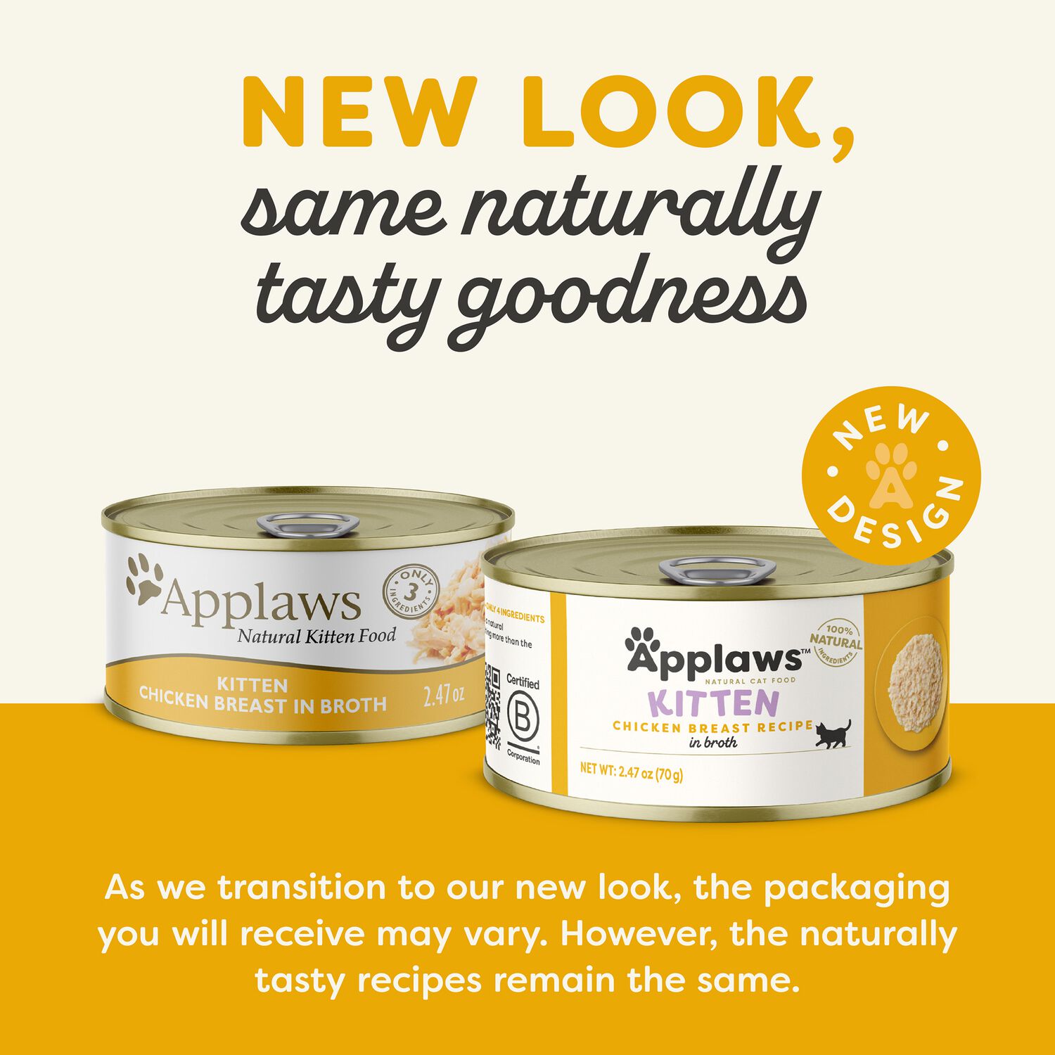 Applaws&trade; Natural Kitten Wet Cat Food, Chicken Breast In Broth, 2.47-Oz