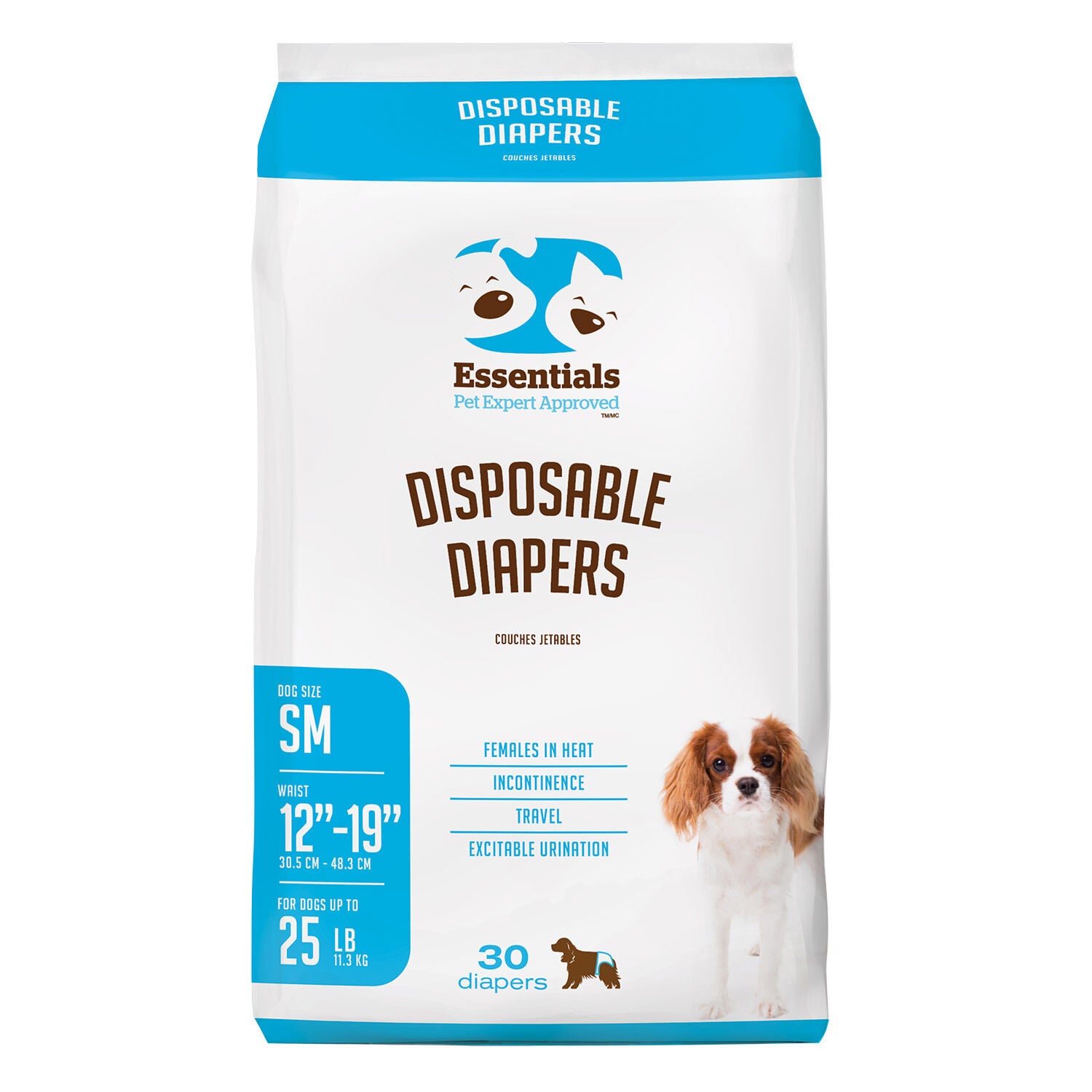 Essentials Disposable Dog Diapers - 30 Pack