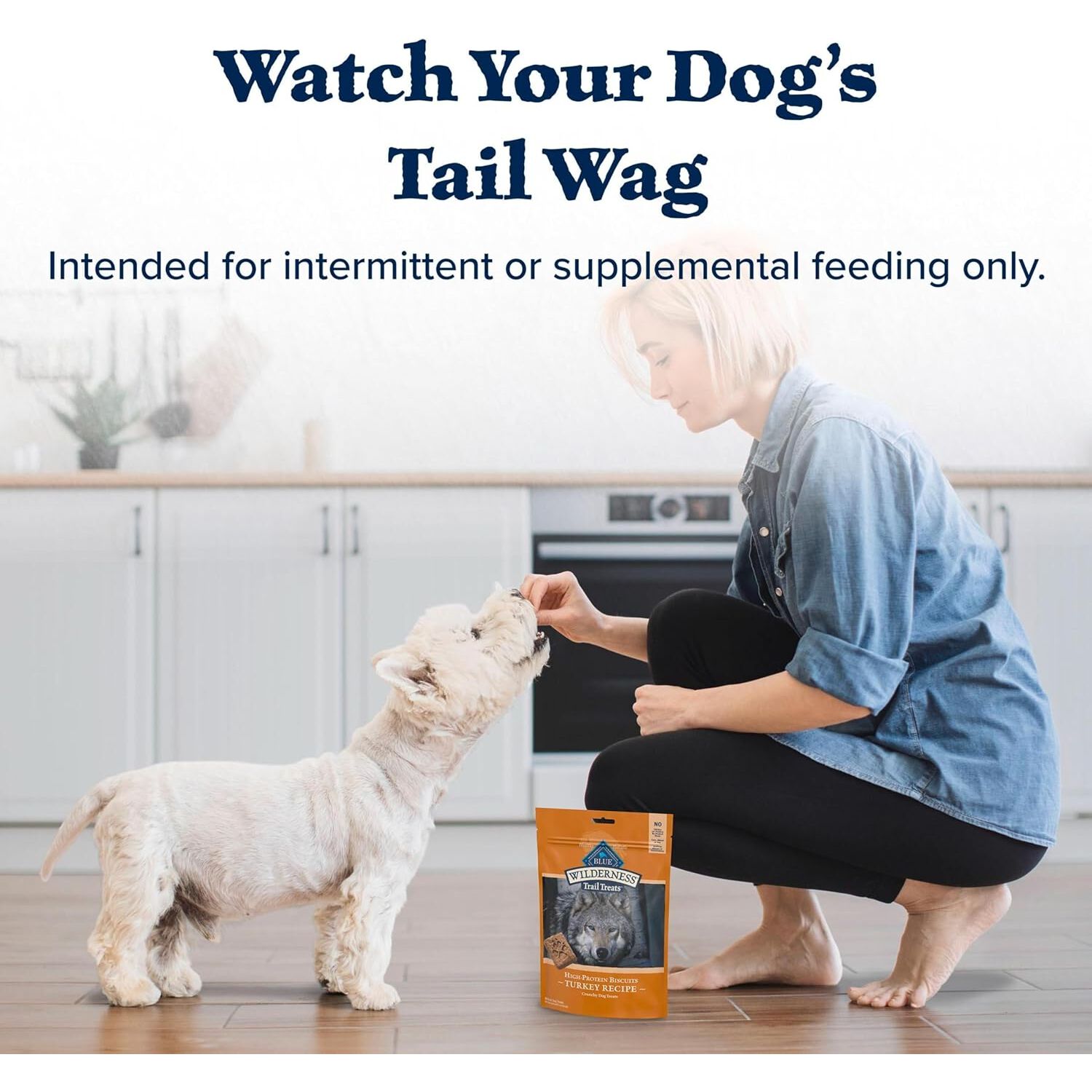 Blue Buffalo Wilderness Trail Treats Grain-Free Biscuit Dog Treats, Turkey Recipe, 10-Oz Bag