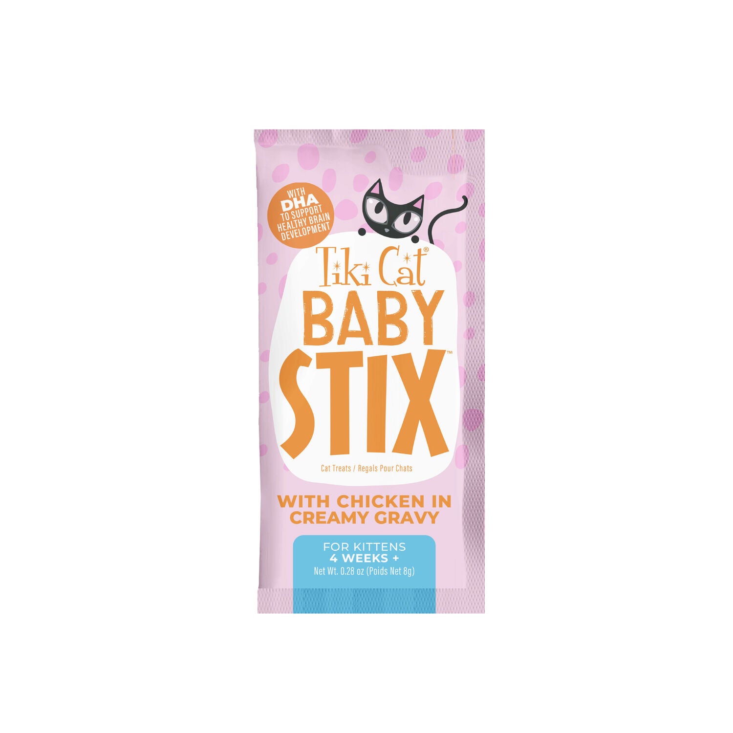 Tiki Cat Baby Stix Lickable Cat Treats, Chicken In Creamy Gravy, 42 0.28-Oz. Sachets Jar