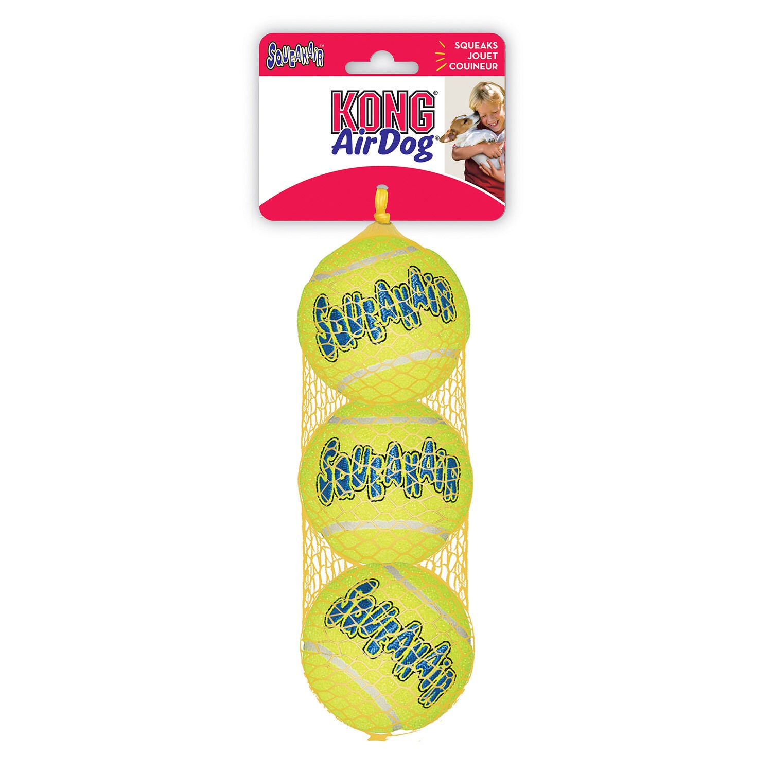 Kong Squeakair Nonabrasive Tennis Balls 3-Pk