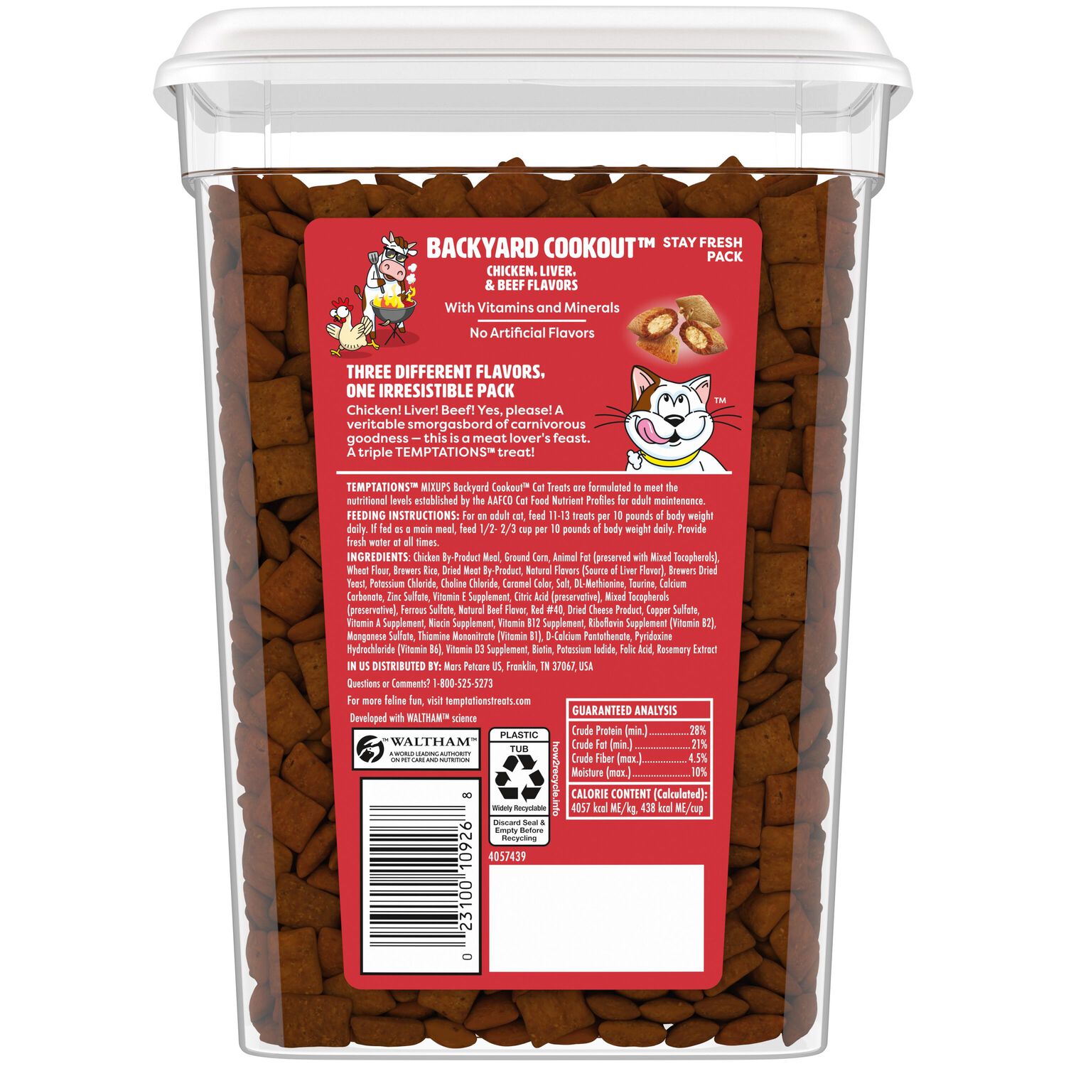 Temptations Mixups Crunchy & Soft Backyard Cookout Flavor Cat Treats, 16-Oz