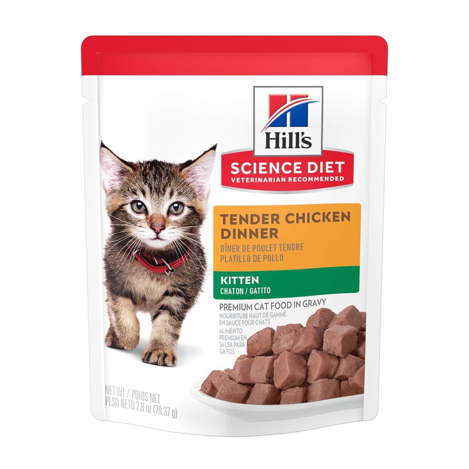 Hill's Science Diet Tender Chicken Dinner For Kittens Wet Cat Food, 2.8-Oz Pouch