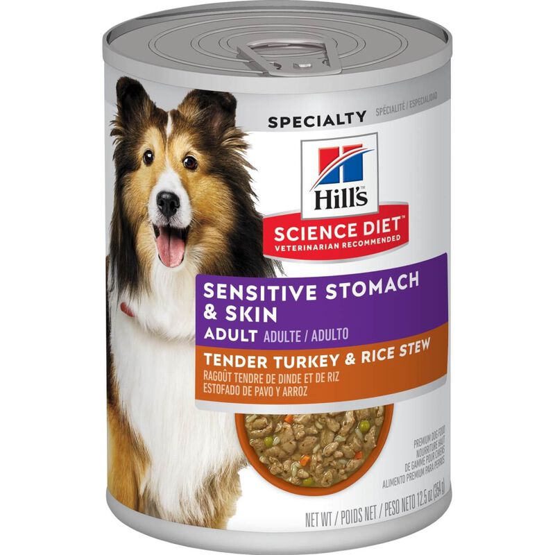 Adult Sensitive Stomach & Skin, Tender Turkey & Rice Stew Canned Dog Food image number 1