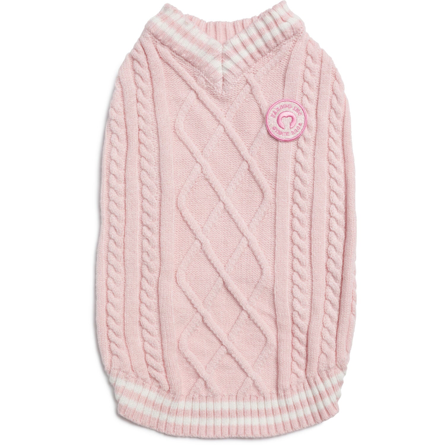 Fabdog Pink Preppy Dog Sweater Vest, Large