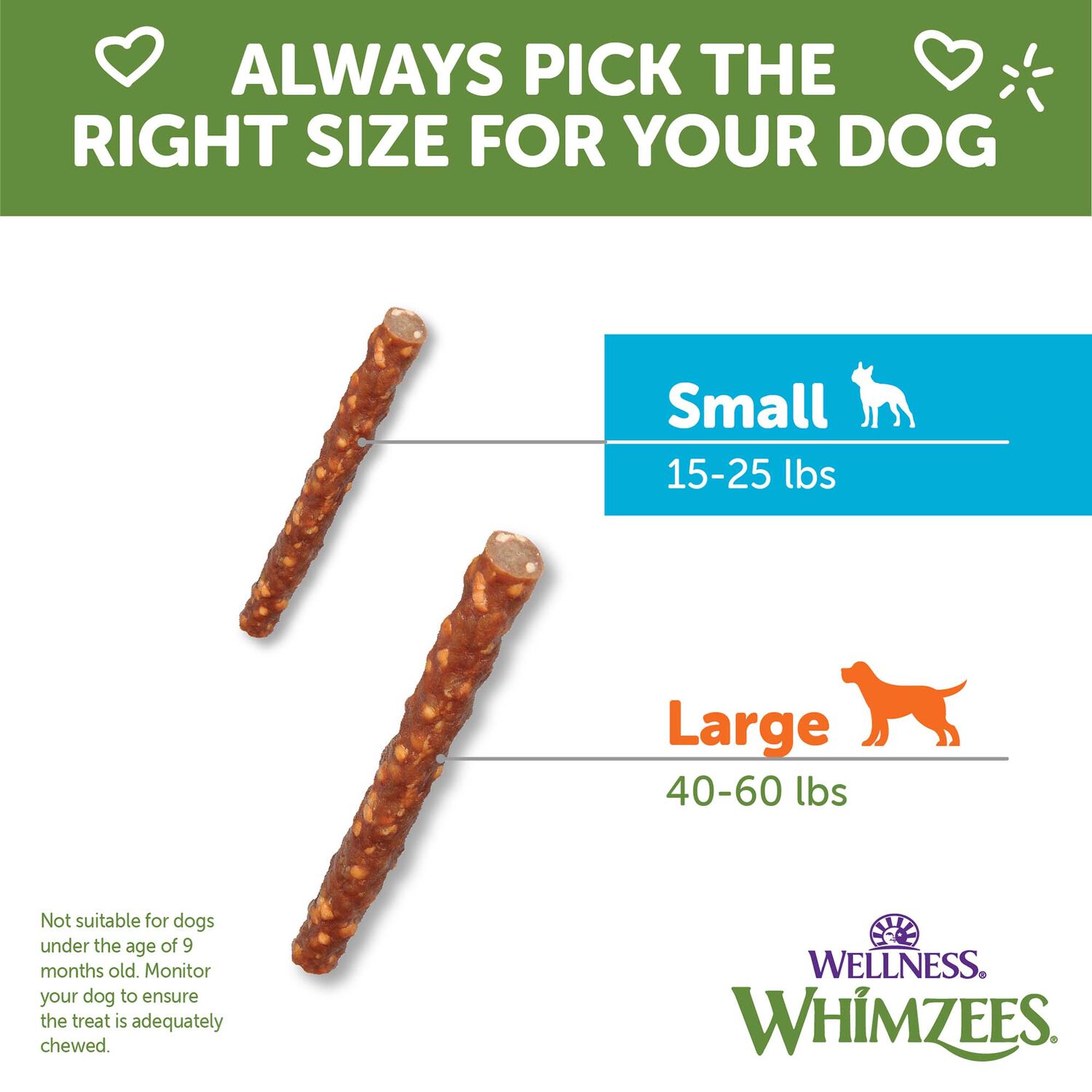 Wellness Whimzees Veggie Sausage Grain Free Dental Dog Treats, Small, 1 Count