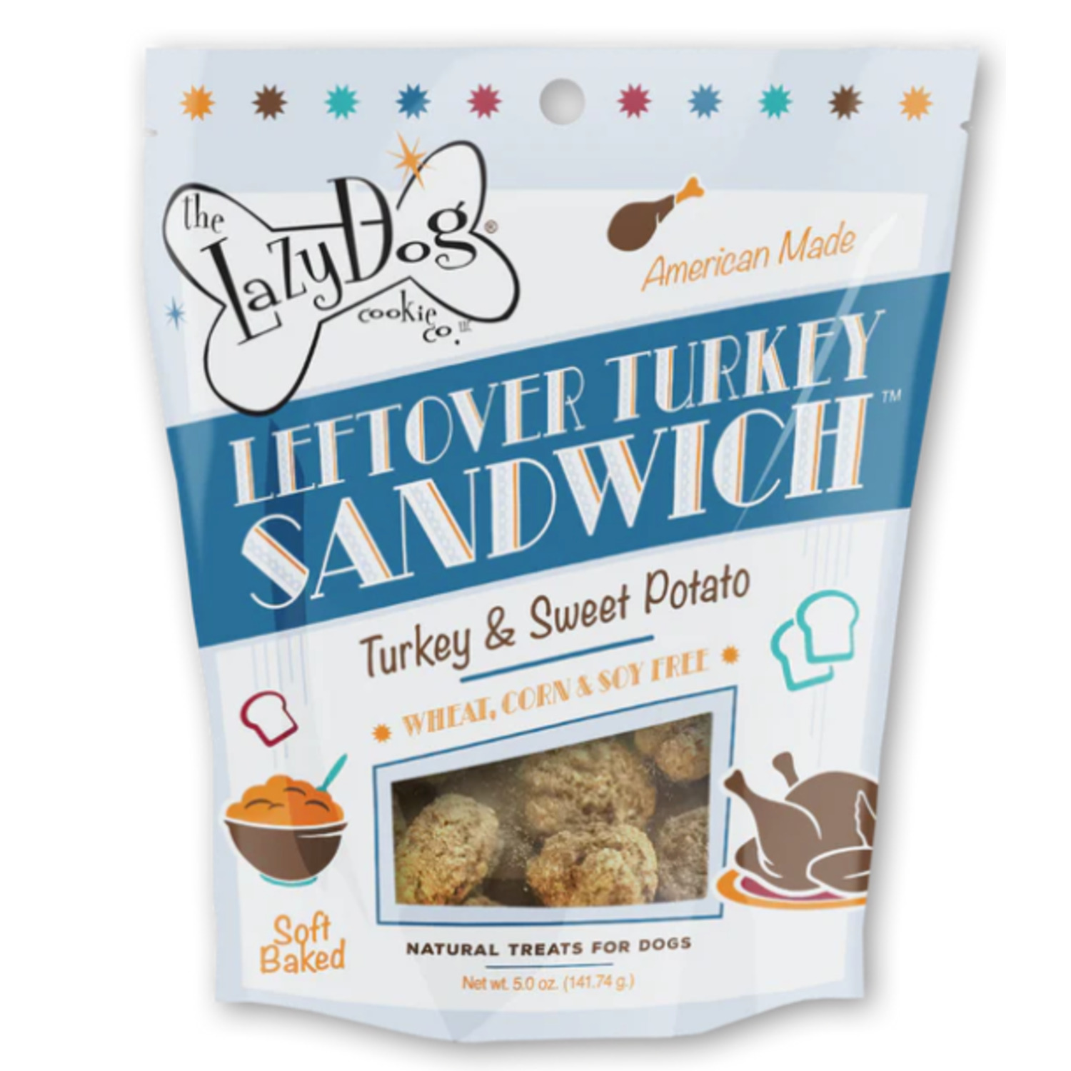 The Lazy Dog Cookie Co Leftover Turkey Sandwich Mutt Mallows Soft Baked Dog Treats