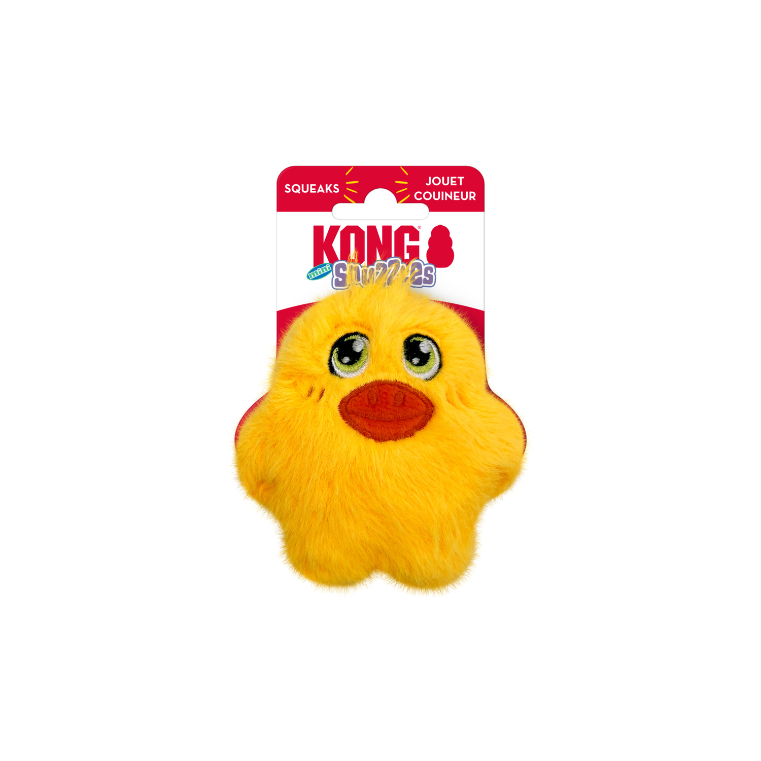 Kong Snuzzles Mini Duck Fuzzy Squeaky Dog Toy, 4"