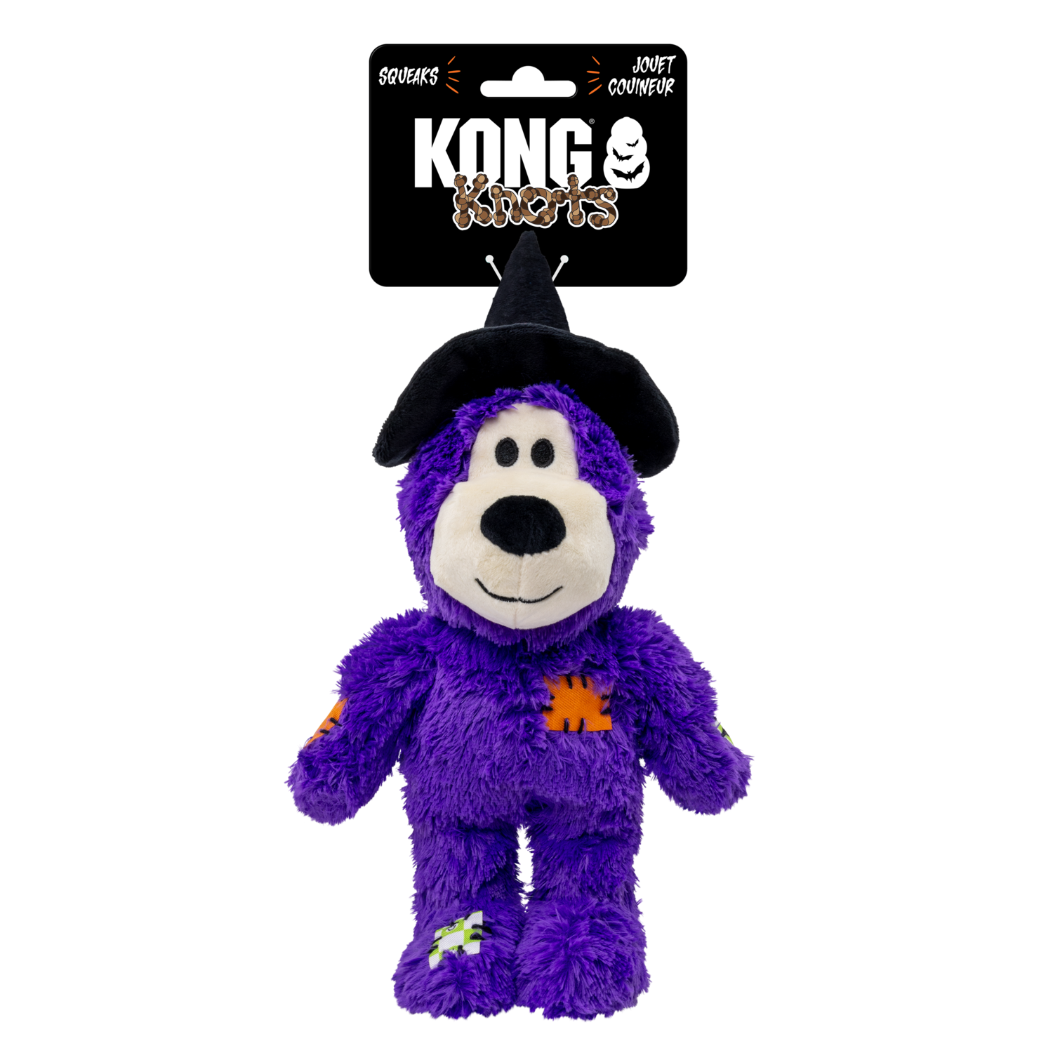 Kong Halloween Wild Knots Witch Bear Squeaky Plush Dog Toy