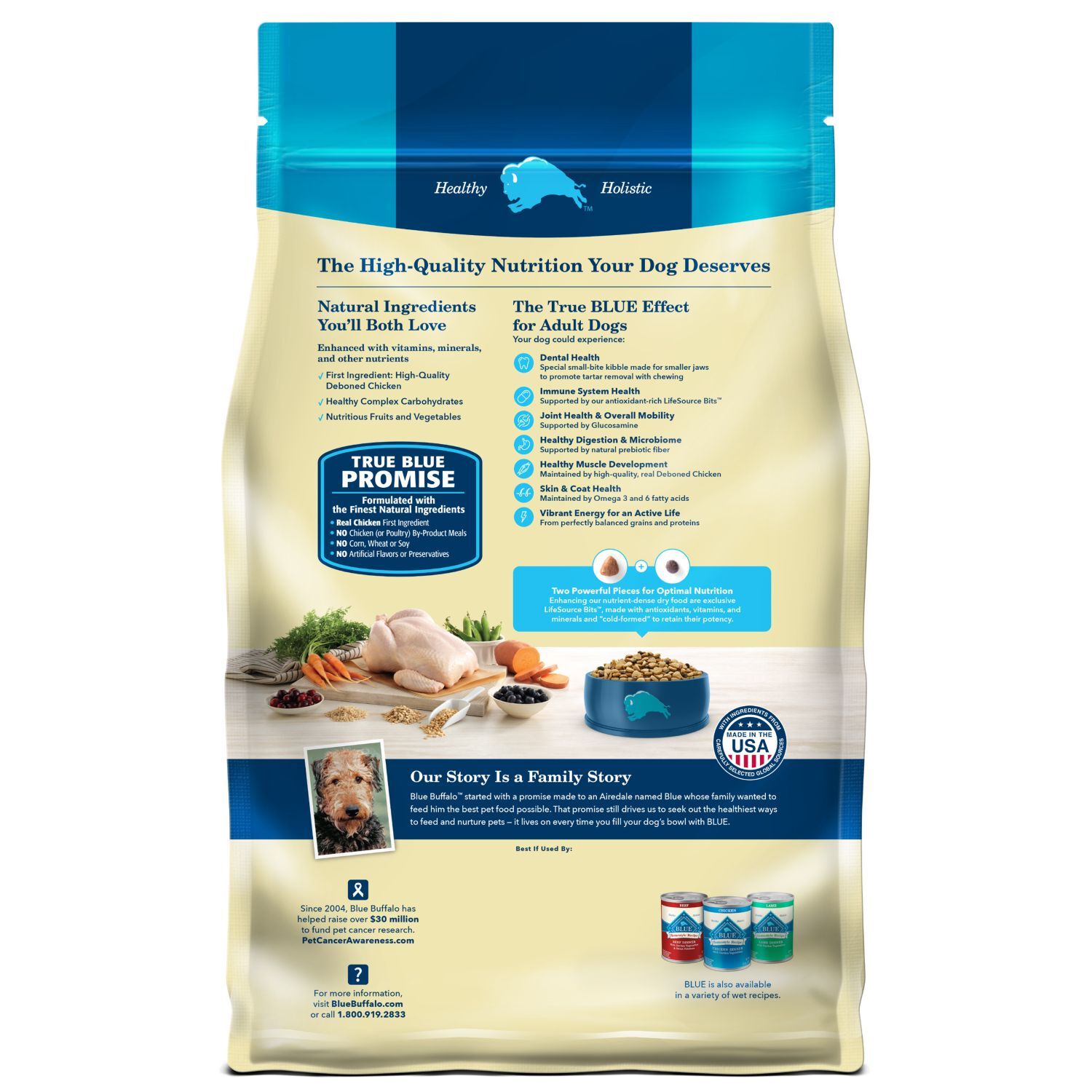 Blue Buffalo Life Protection Formula Natural Adult Small Bite Dry Dog Food, Chicken And Brown Rice, 30-Lb