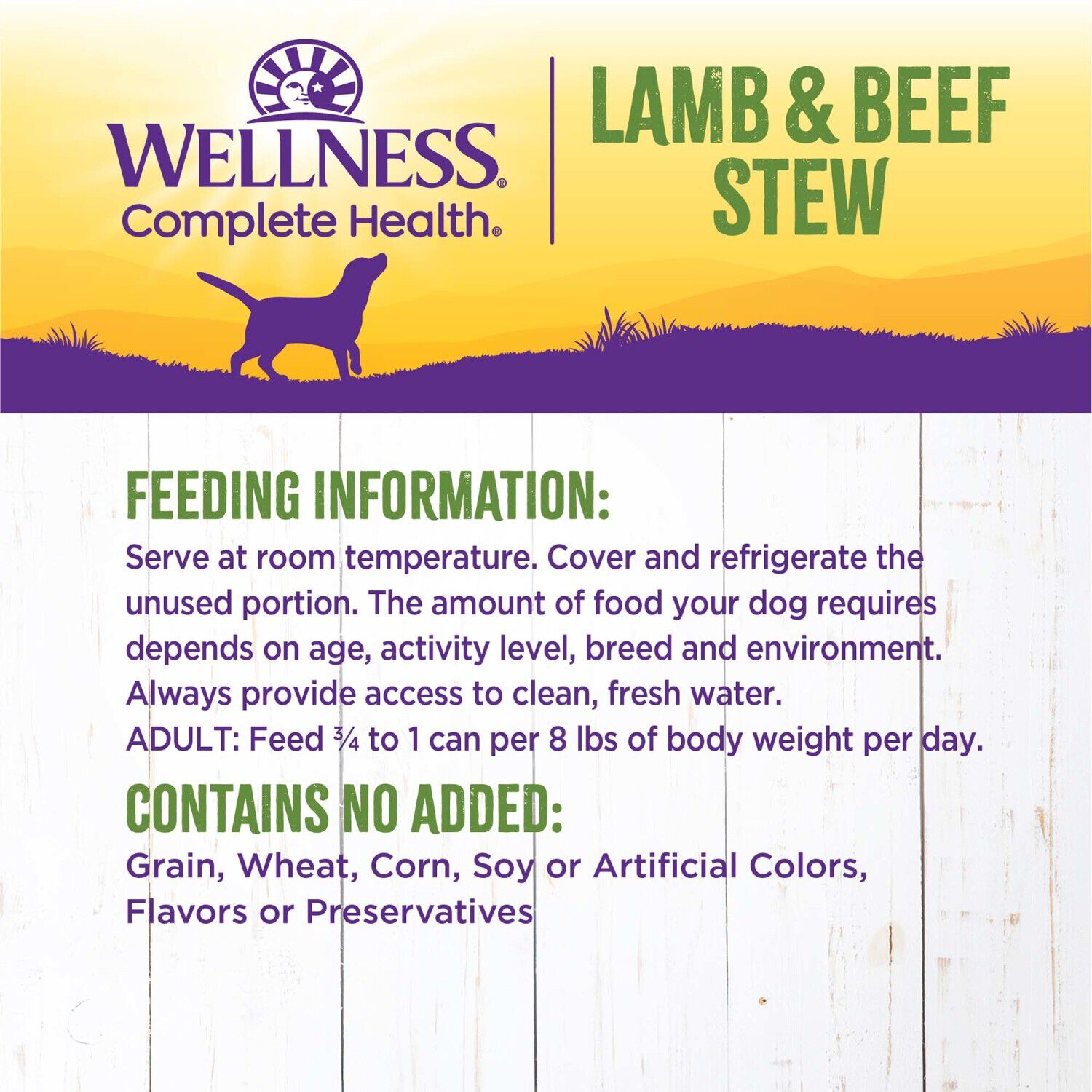 Wellness Thick & Chunky Natural Wet Dog Food, Lamb & Beef Stew, 12.5-Ounce Can