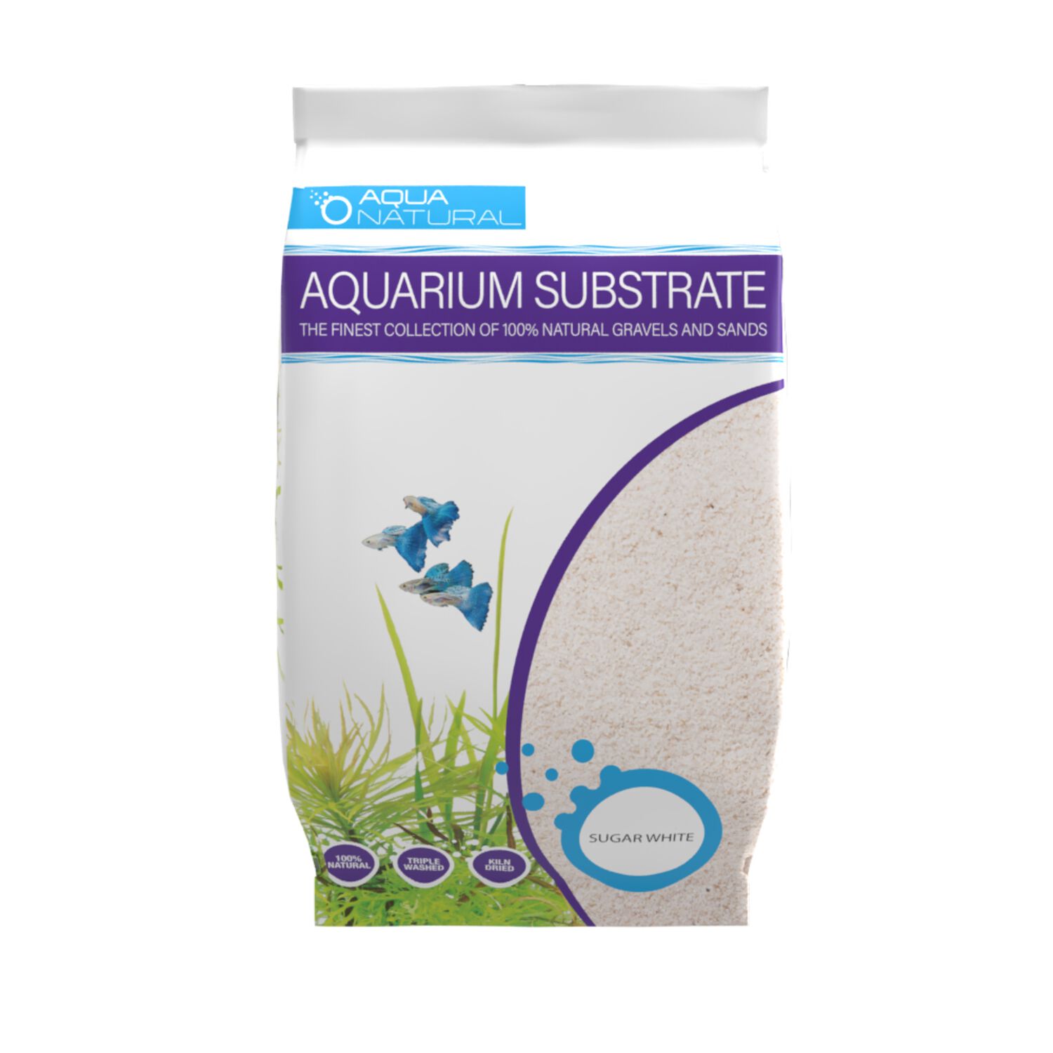 Aqua Natural Sugar White Sand Aquarium Substrate Fish & Aquatic Habitat, 10 Lb