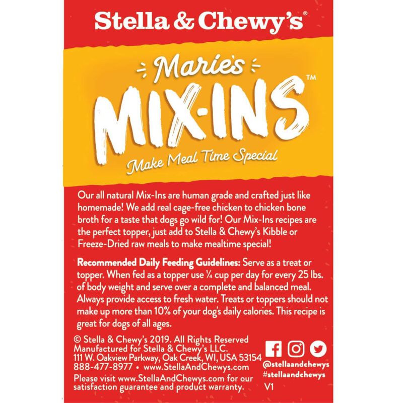 Stella & Chewy'S Marie'S Mix Ins Cage Free Chicken & Pumpkin Broth Dog Food