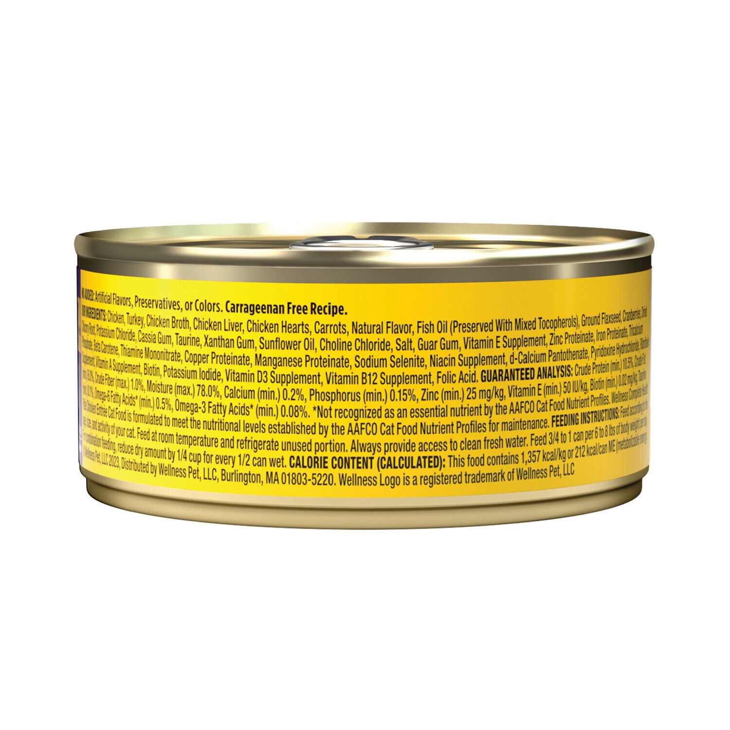 Wellness Complete Health Pate Adult Wet Cat Food, Natural, Protein-Rich, Grain Free, 5.5 Ounce, Chicken