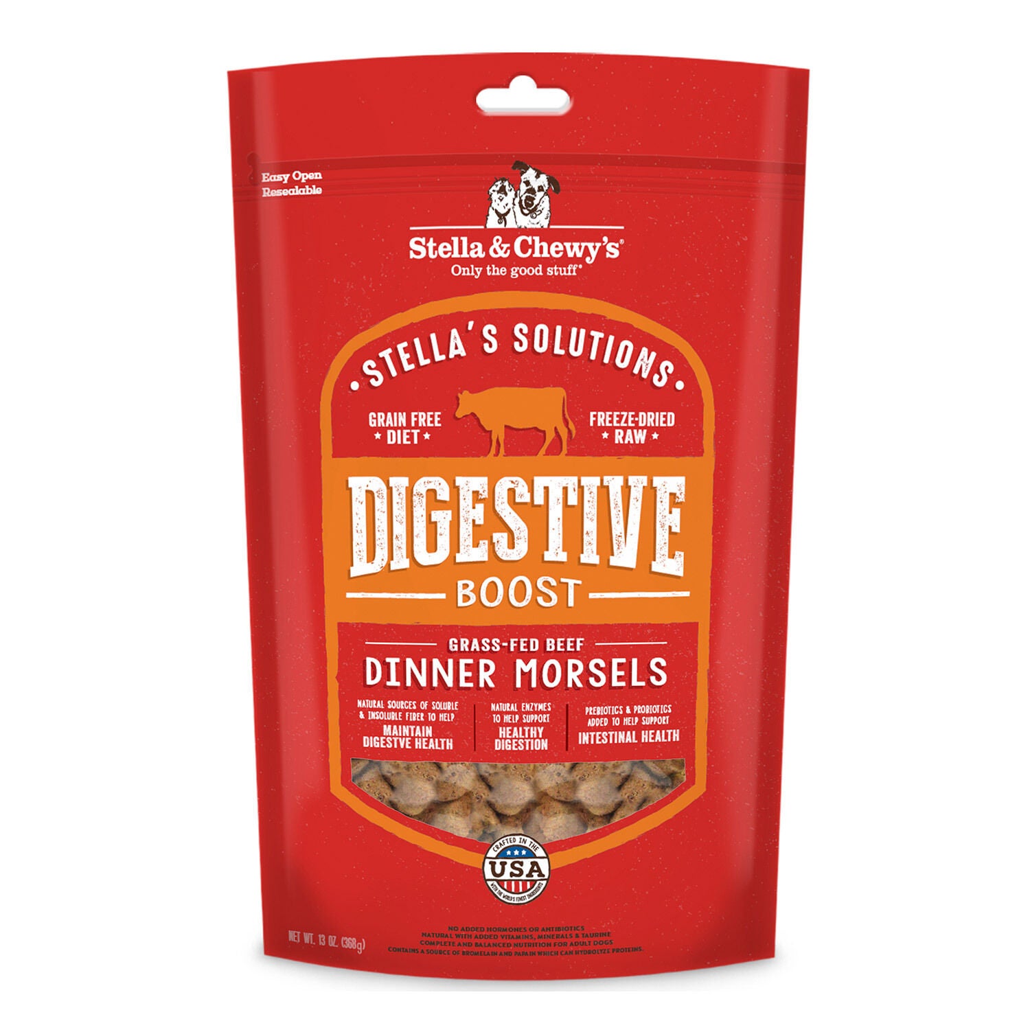 Stella & Chewy's Solutions Digestive Boost Grass-Fed Beef Dinner Morsels Dog Food