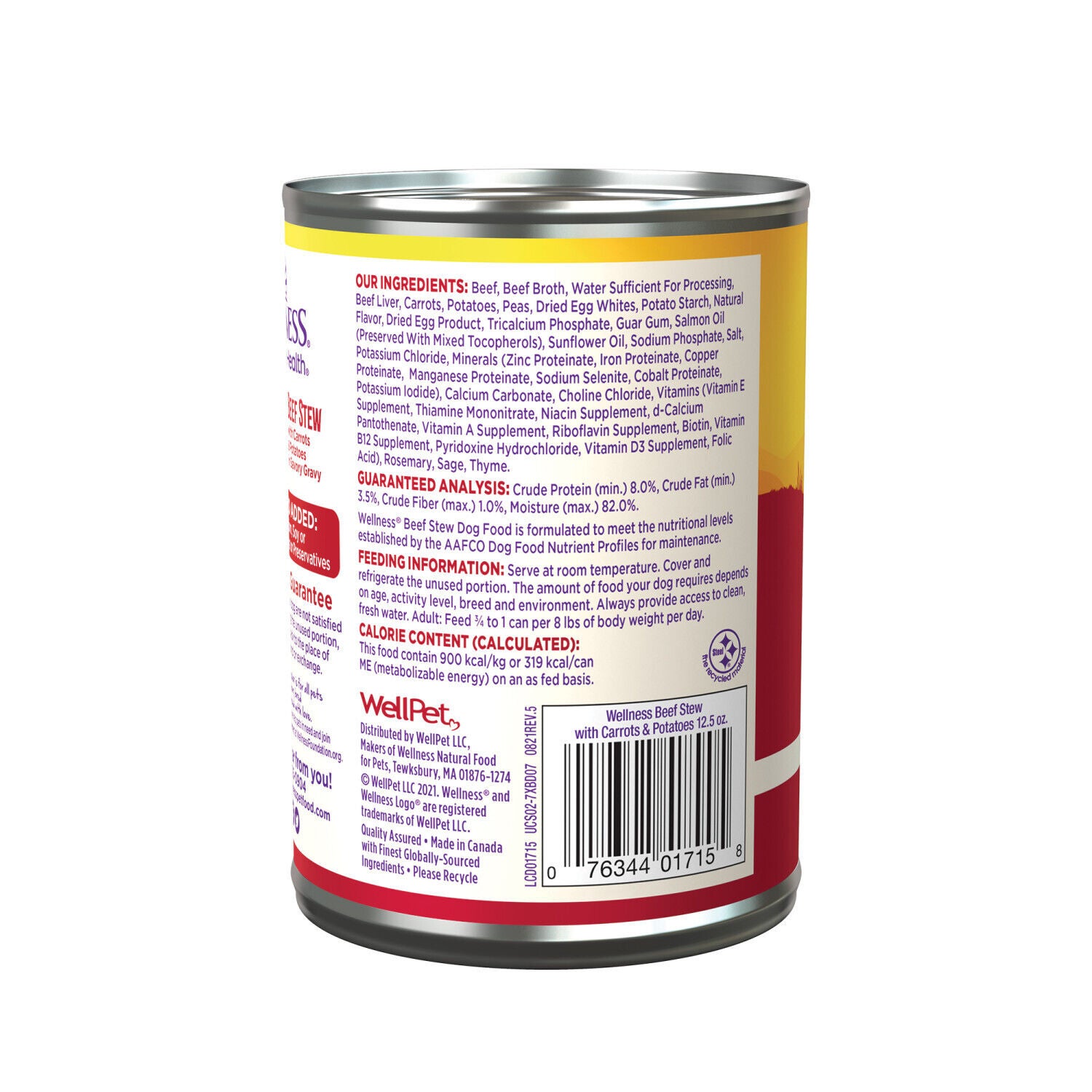 Wellness Complete Health Grain Free Canned Wet Dog Food, Beef Stew, 12.5-Ounce Can Pack Of 12