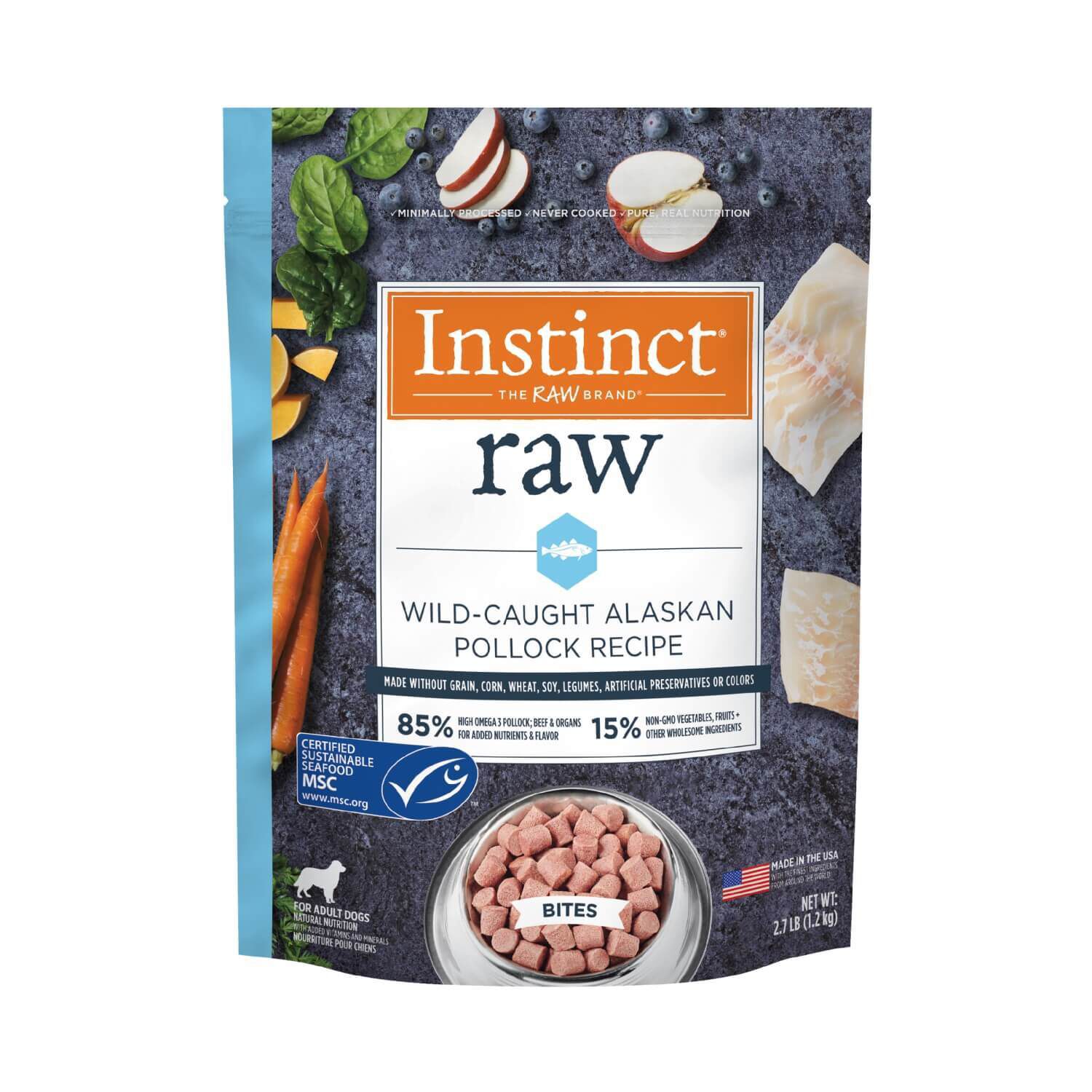 Instinct Raw Frozen Pollock Bites Frozen Dog Food