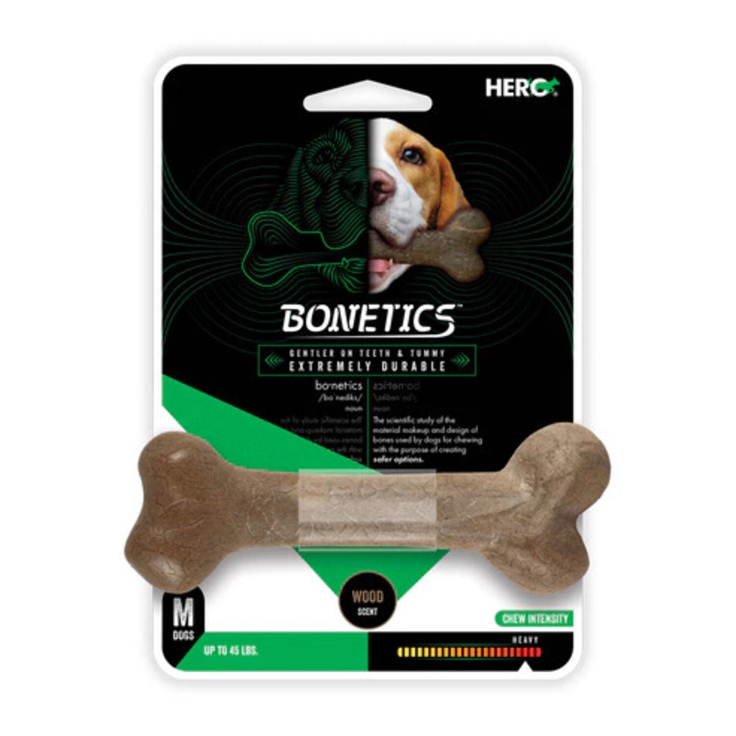 Hero Bonetics Femur Bone Dog Chew Toy, Wood Scent, Large