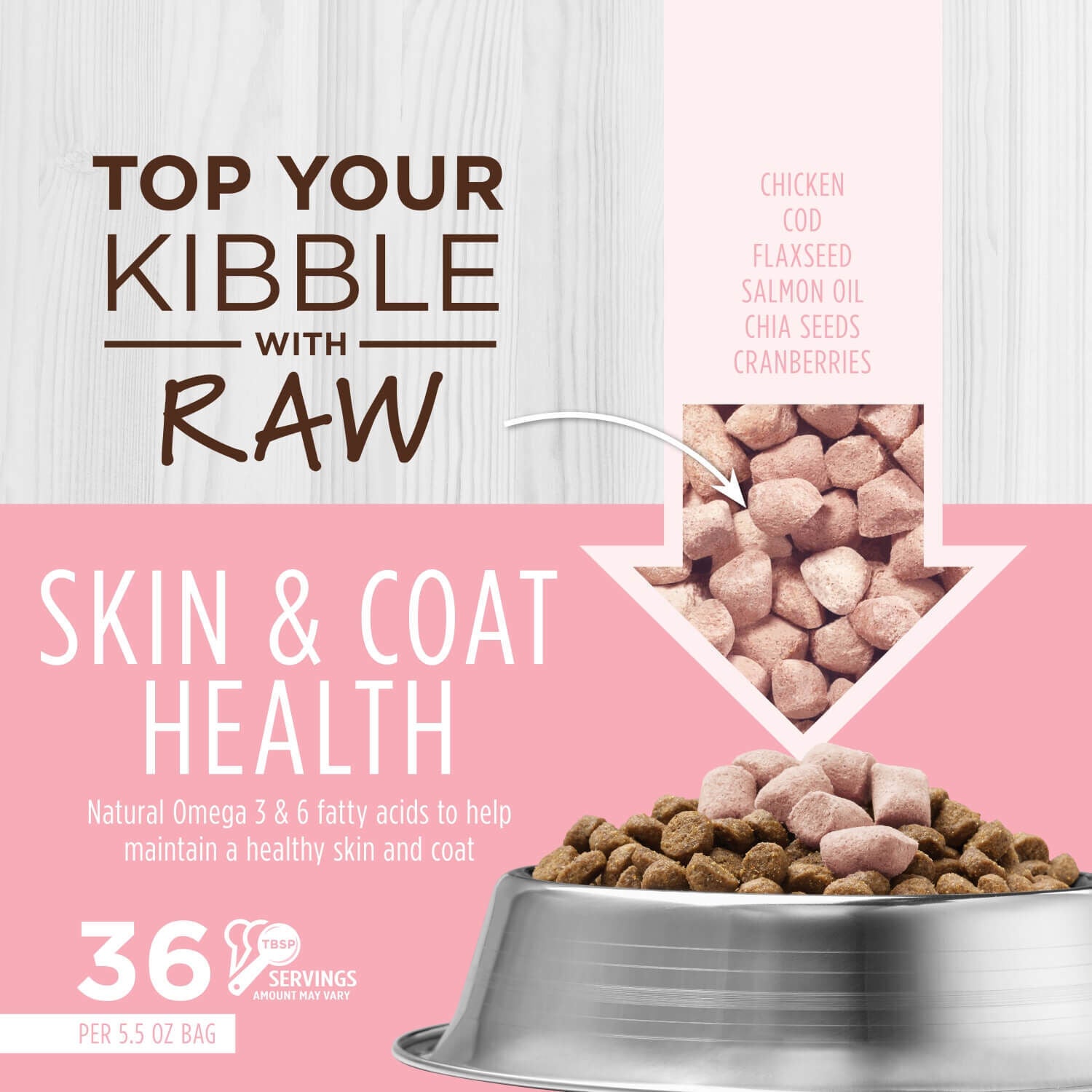 Instinct Raw Boost Mixers Skin & Coat Health Freeze-Dried Cat Food Topper, 0.75Oz
